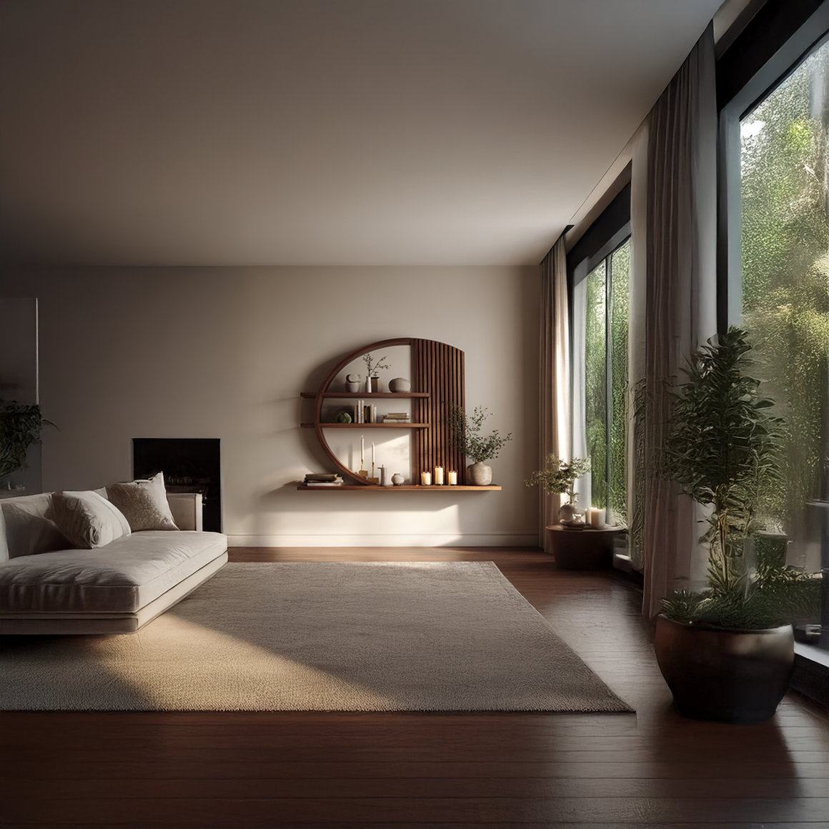 Modern Zen Wall Shelf Living Room And Meditation Area SINLSAFL235