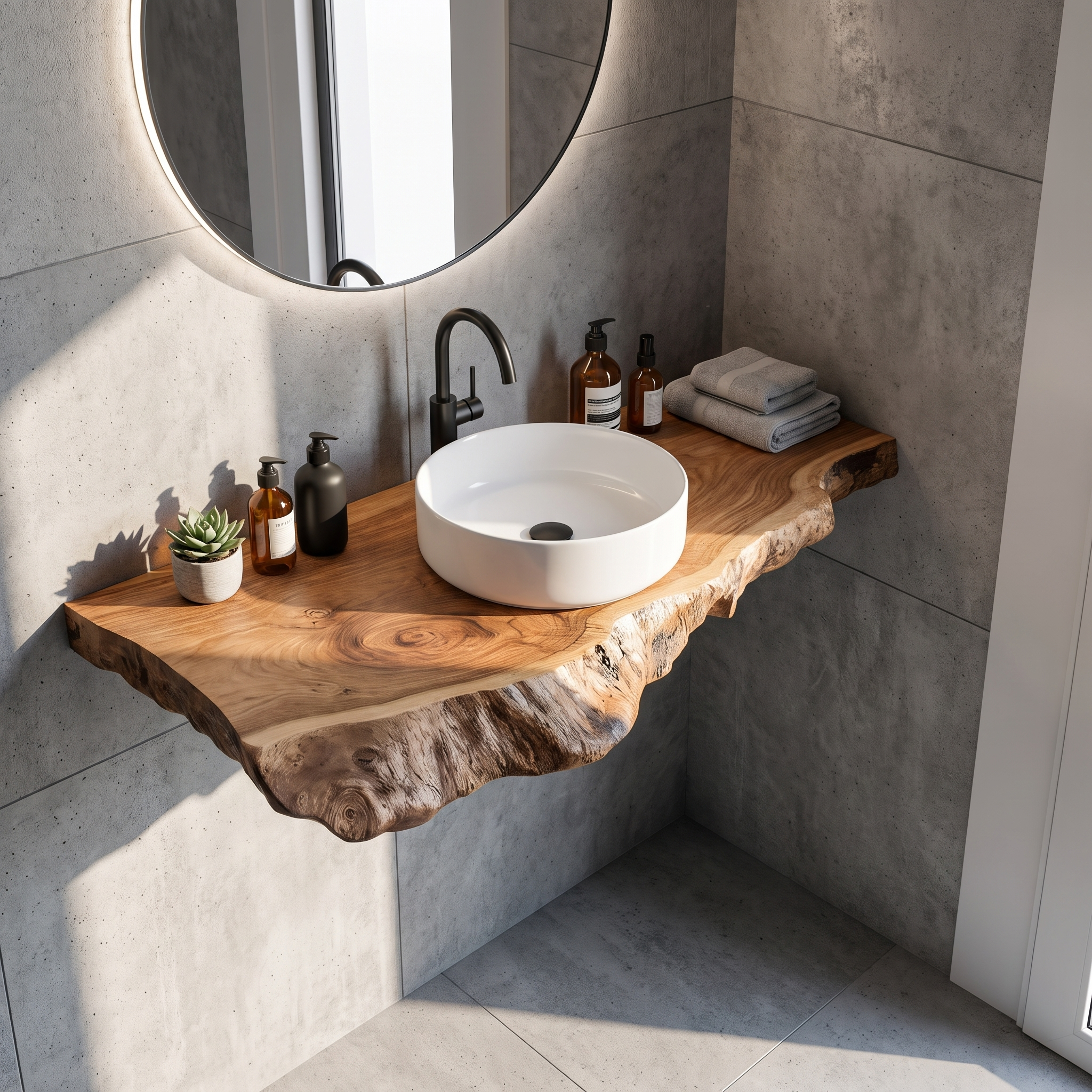 Farmhouse Bathroom Vanity In Solid Wood With Shelf SILDTTRBAS032