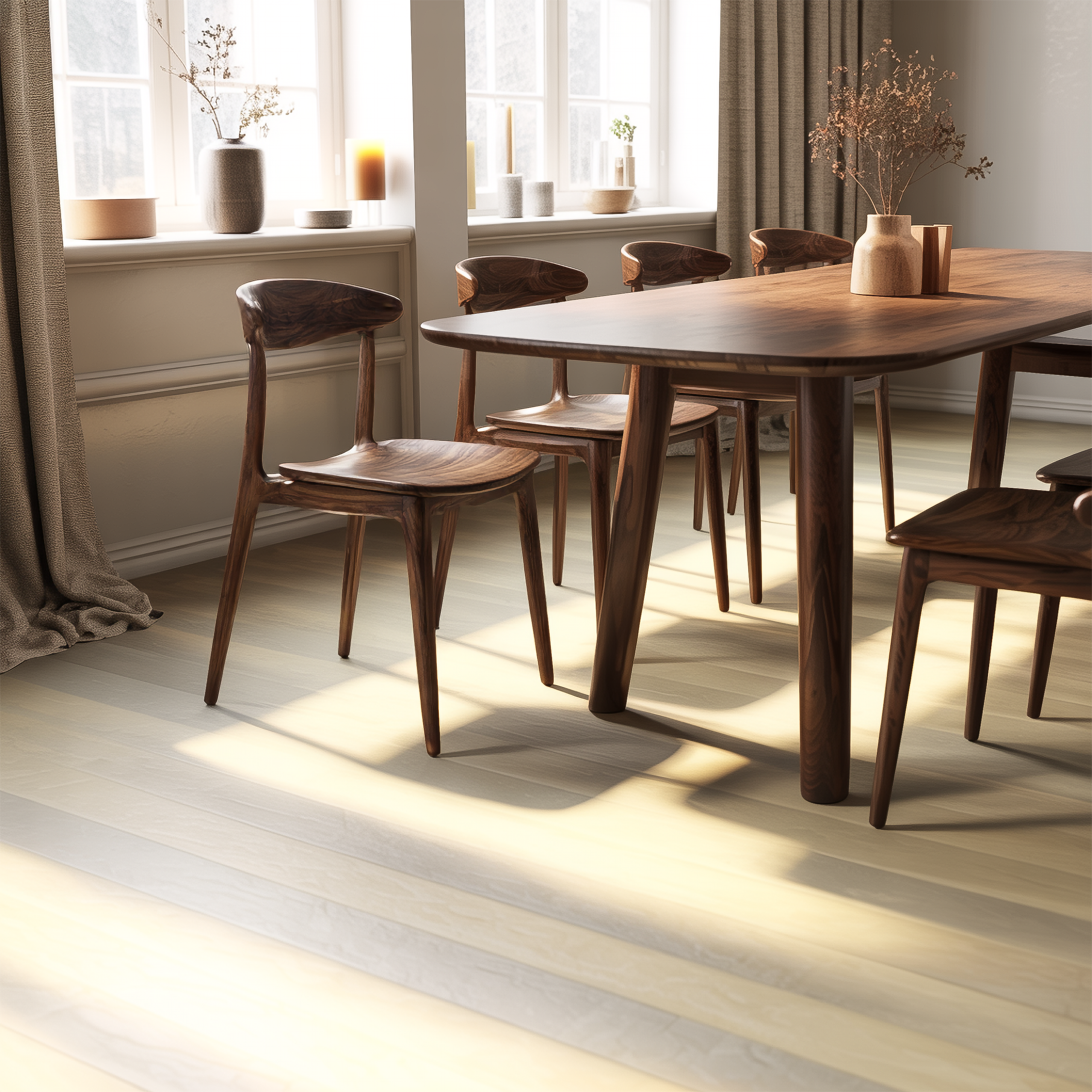 Organic Modern Sculptural Wooden Chair Dining Room Or Kitchen SINLSAWC032