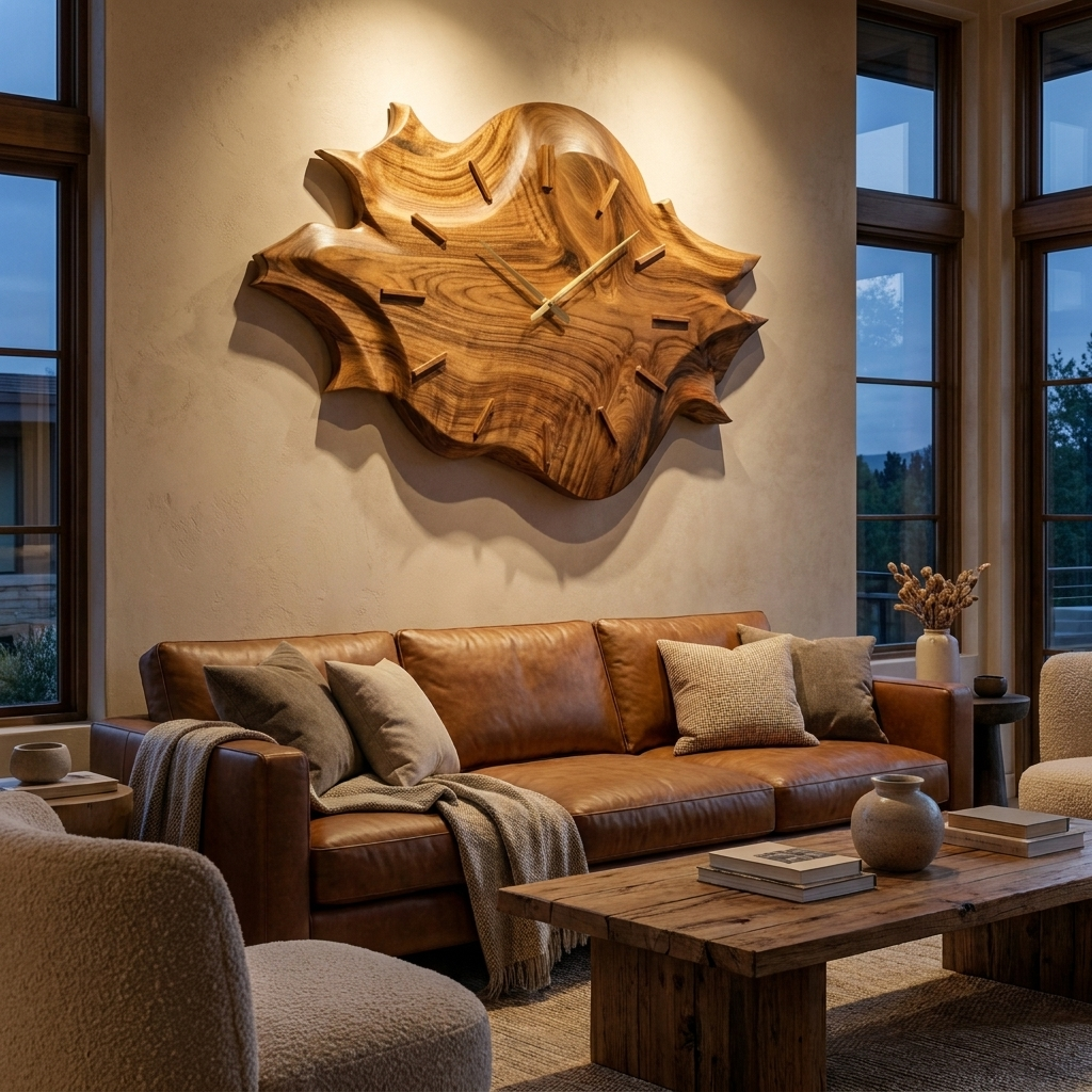 Artistic Wooden Wall Clock For Modern Apartment Living Room RTTHTTWAC023