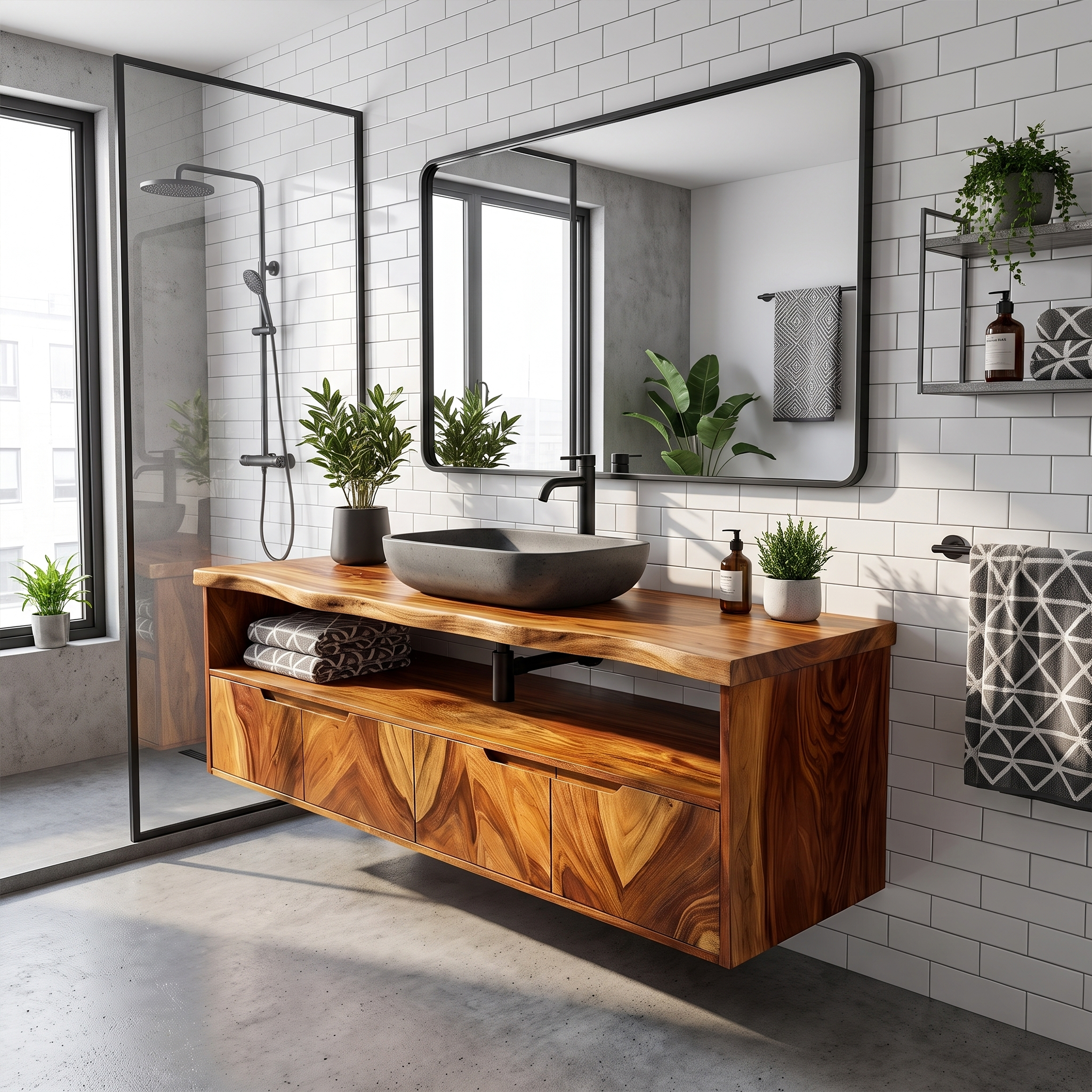 Mediterranean Floating Bathroom Cabinet Villa Bathroom SILDTTRBRV199