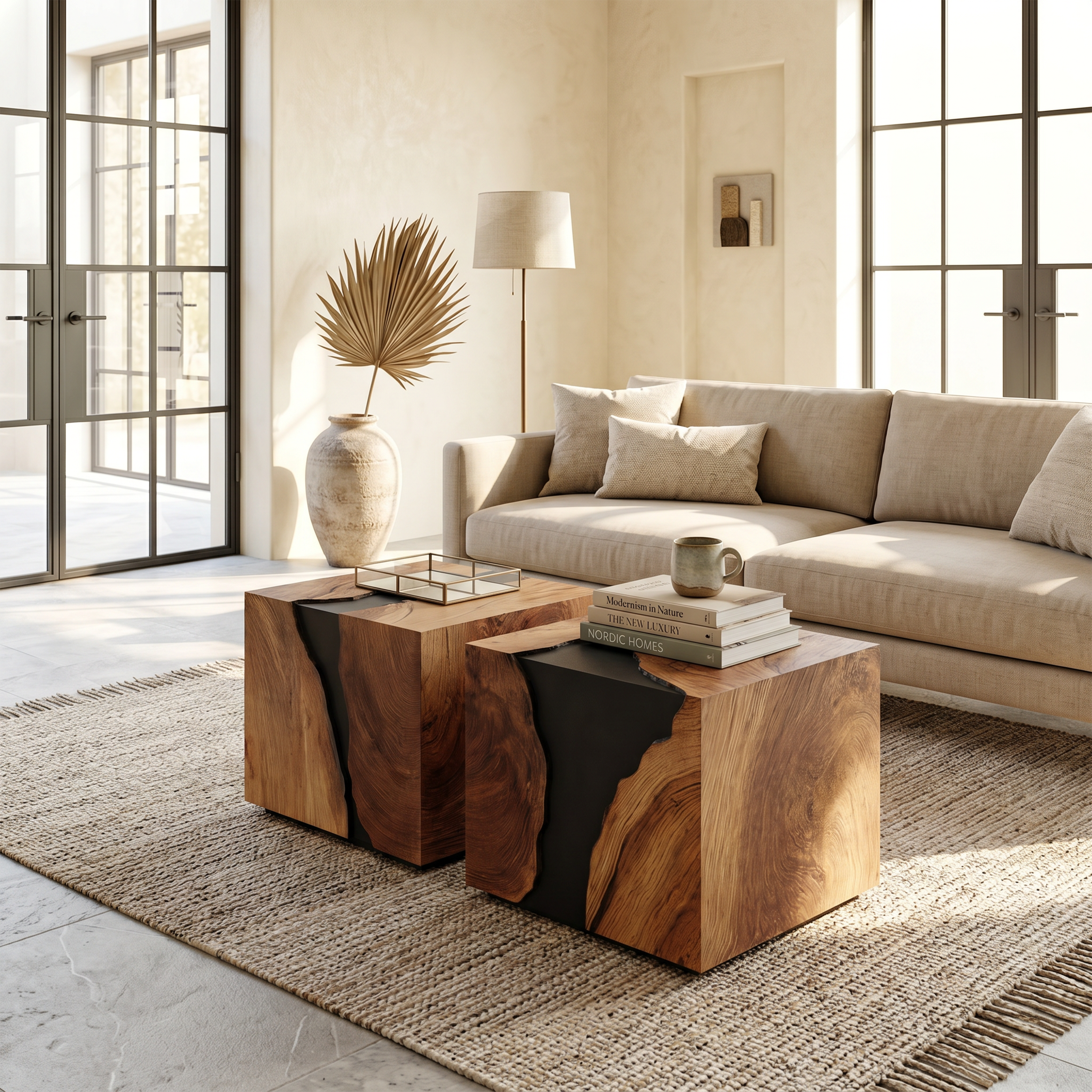 Modern Solid Wood Cube Coffee Table For Furniture Decor SILDTTNCF043