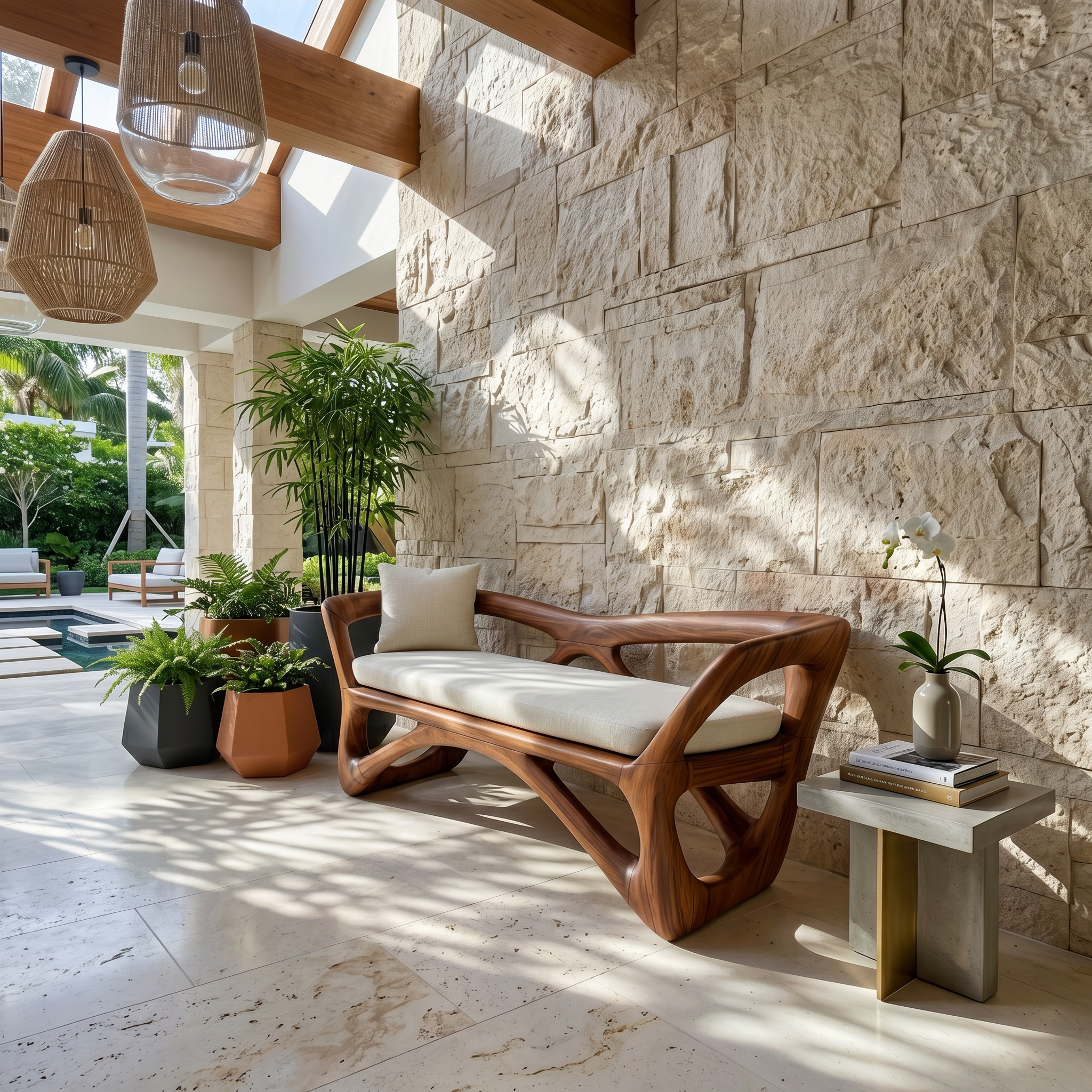 Japandi Accent Bench Wellness Retreat SILDTTRBEN071