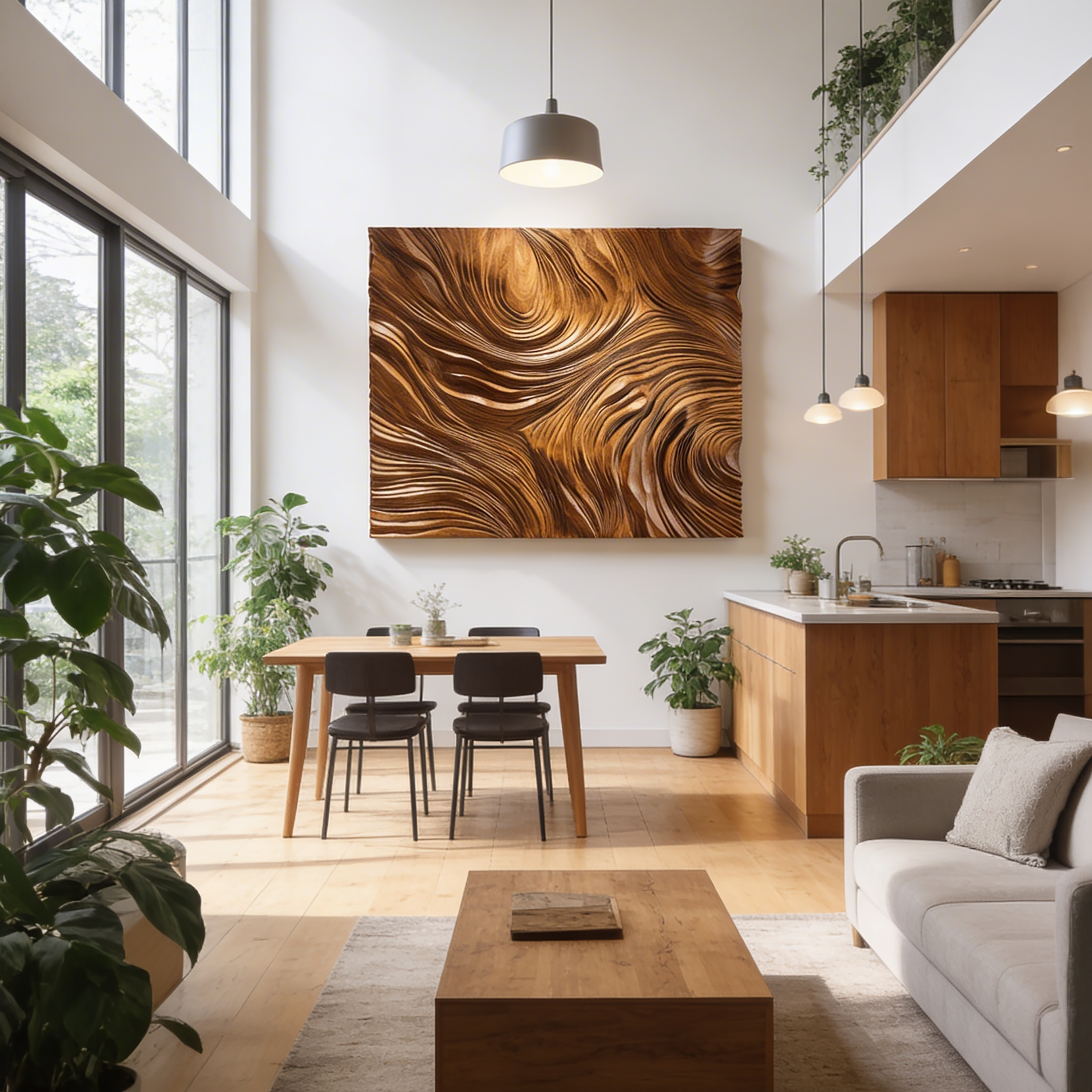 Rustic Abstract Wood Wall Art For Warm Living Room Decor SILDTTRWA061