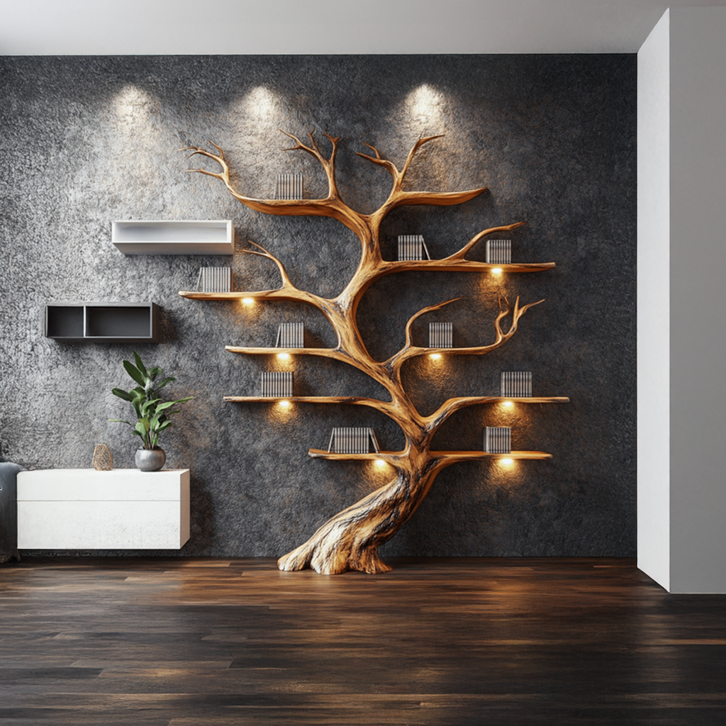 Tree Branch Shelf Driftwood Solid Wood Rustic Art Gift SINLSATB193