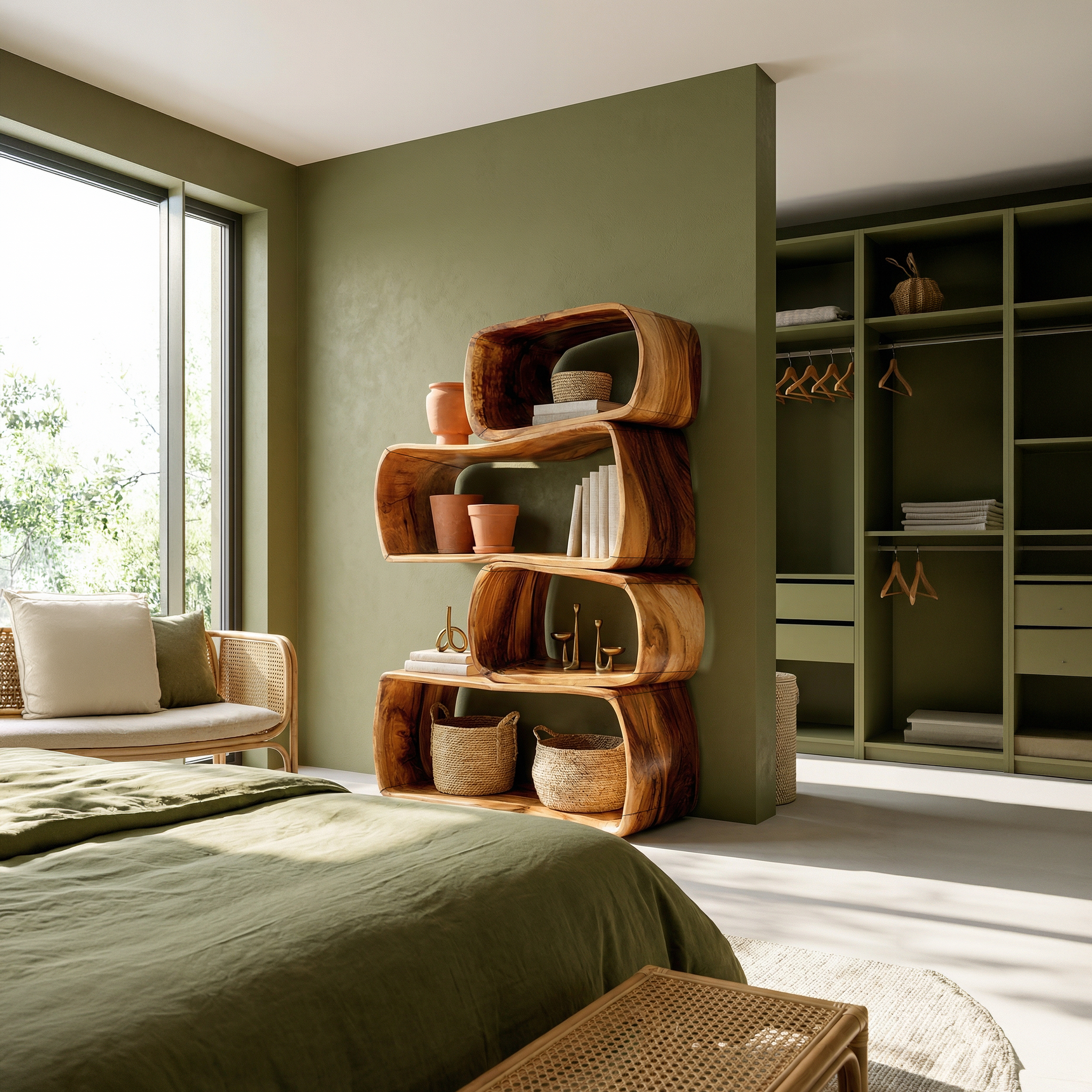Rustic Farmhouse Abstract Bookshelf Apartment Living Space SILDTTRBS013