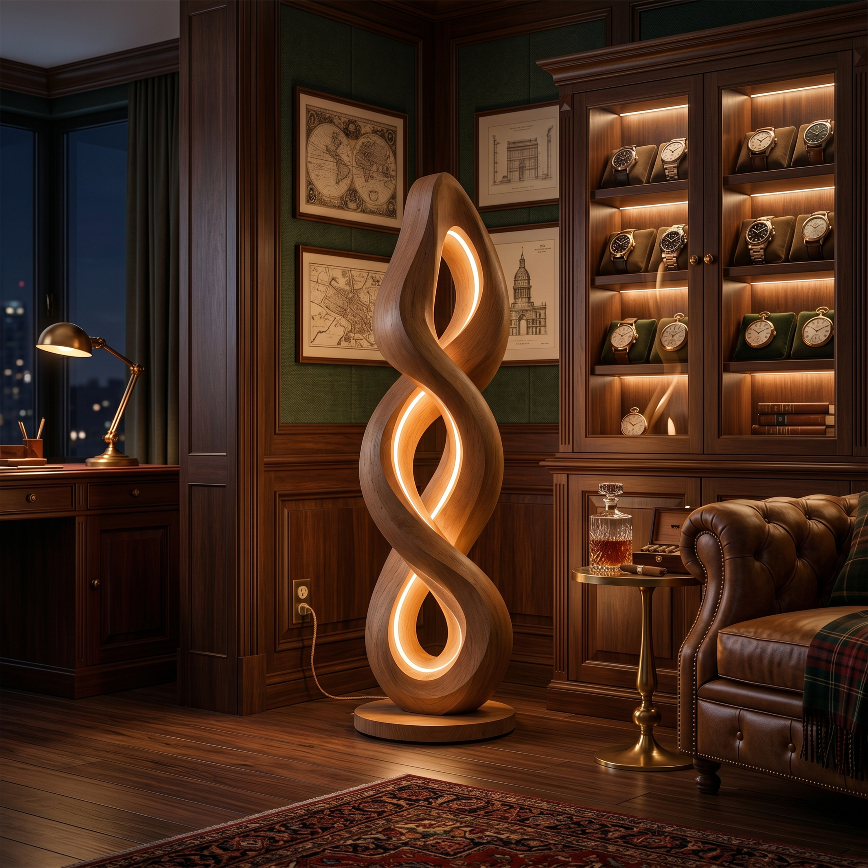 Organic Helix Lamp With Shelf For Interior SILDTTNLAM025