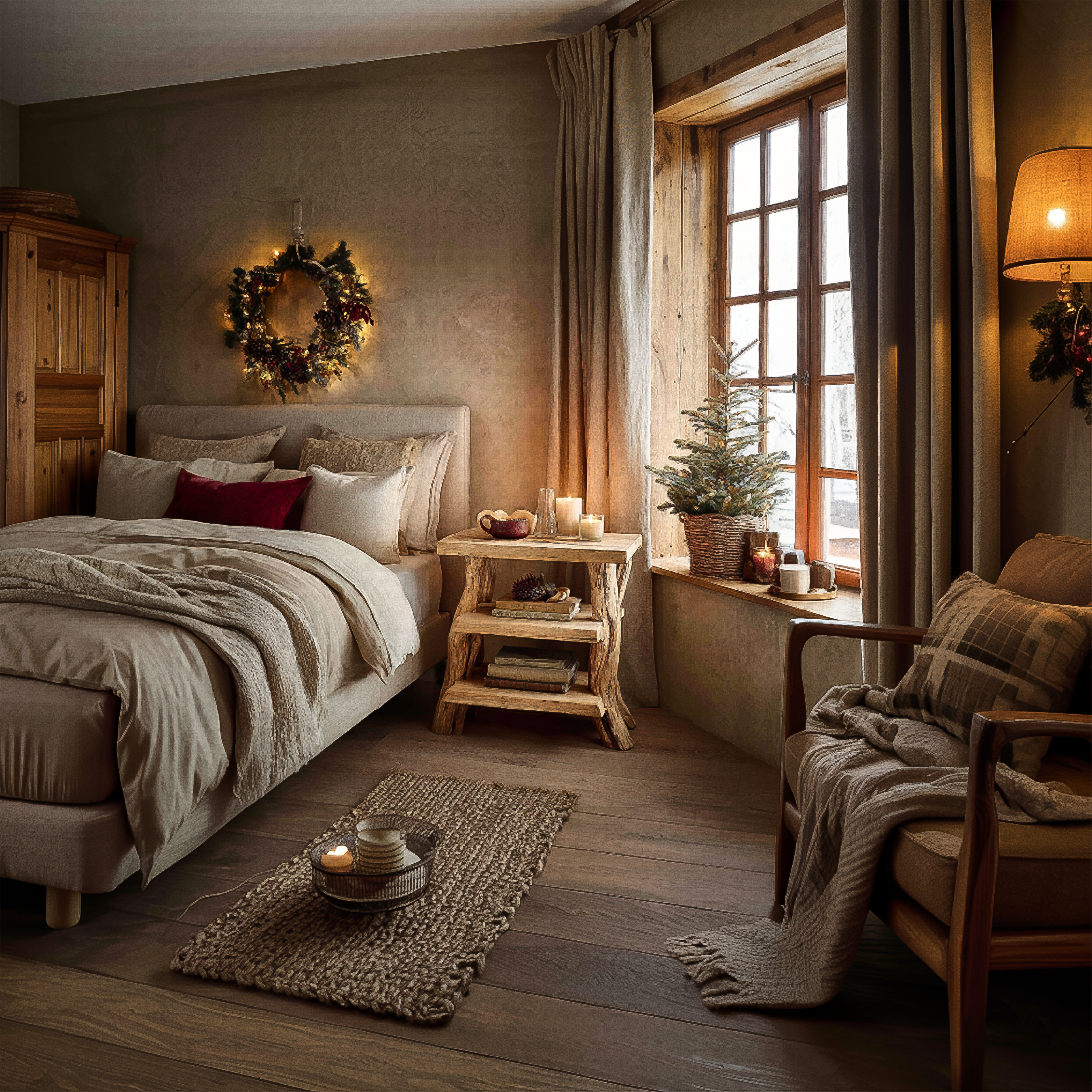 Rustic Tree Branch Bedside Table Christmas Bedroom Display SINLSABT212