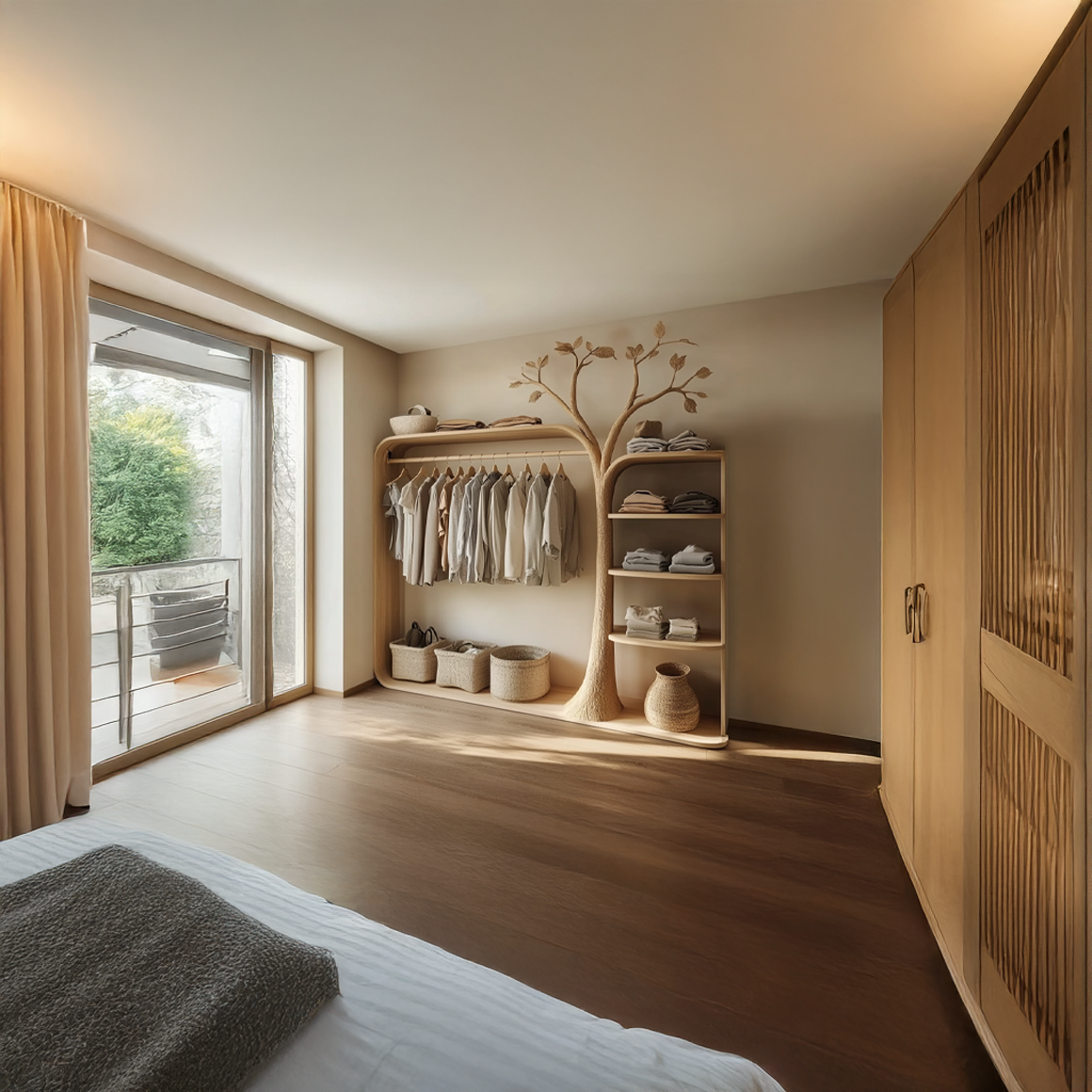 Rustic Clothing Stand Tree Shaped Bedroom Mudroom Entryway SINLSATCR037