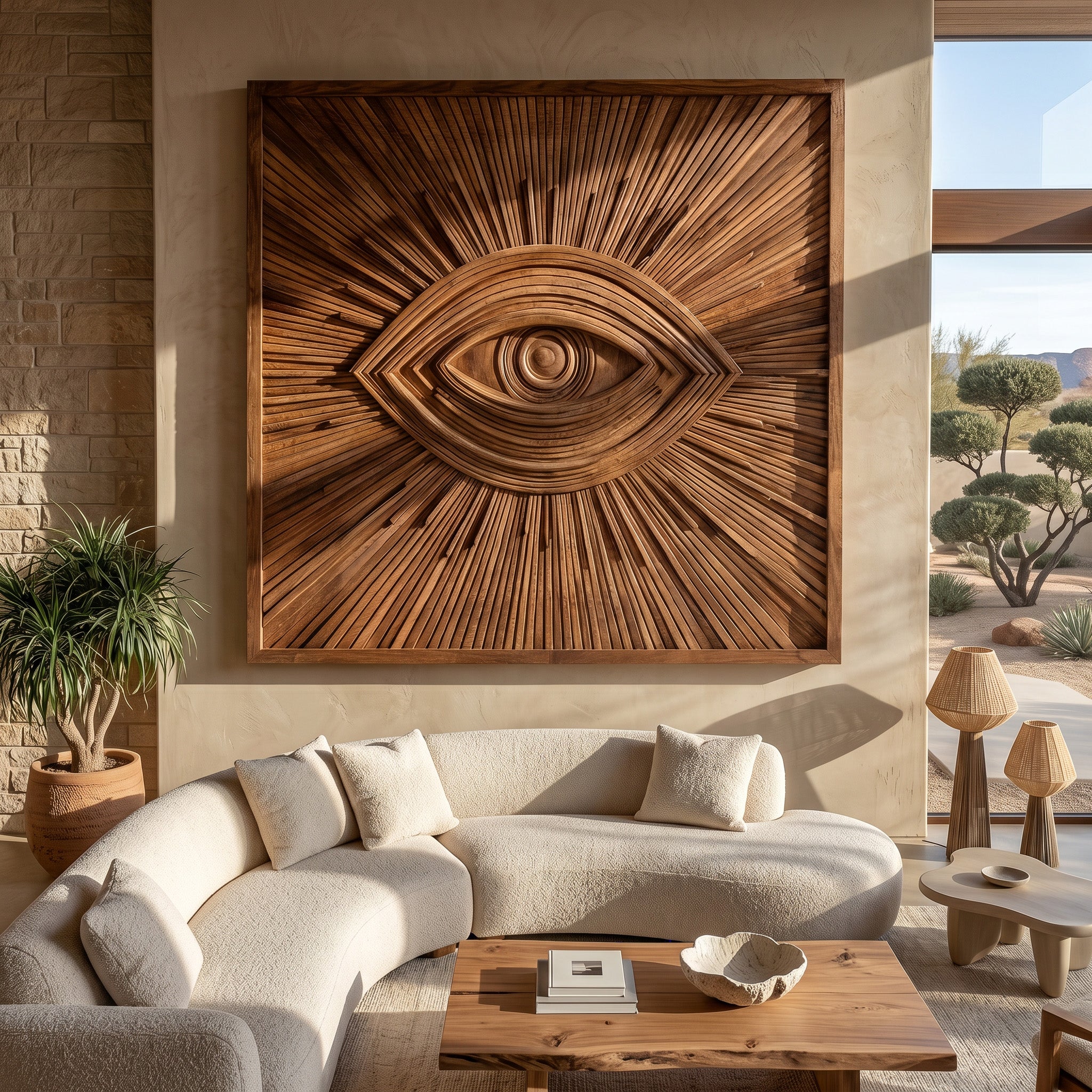 Modern Wooden Eye Wall Art For Living Room Decor RTTHHNWA194