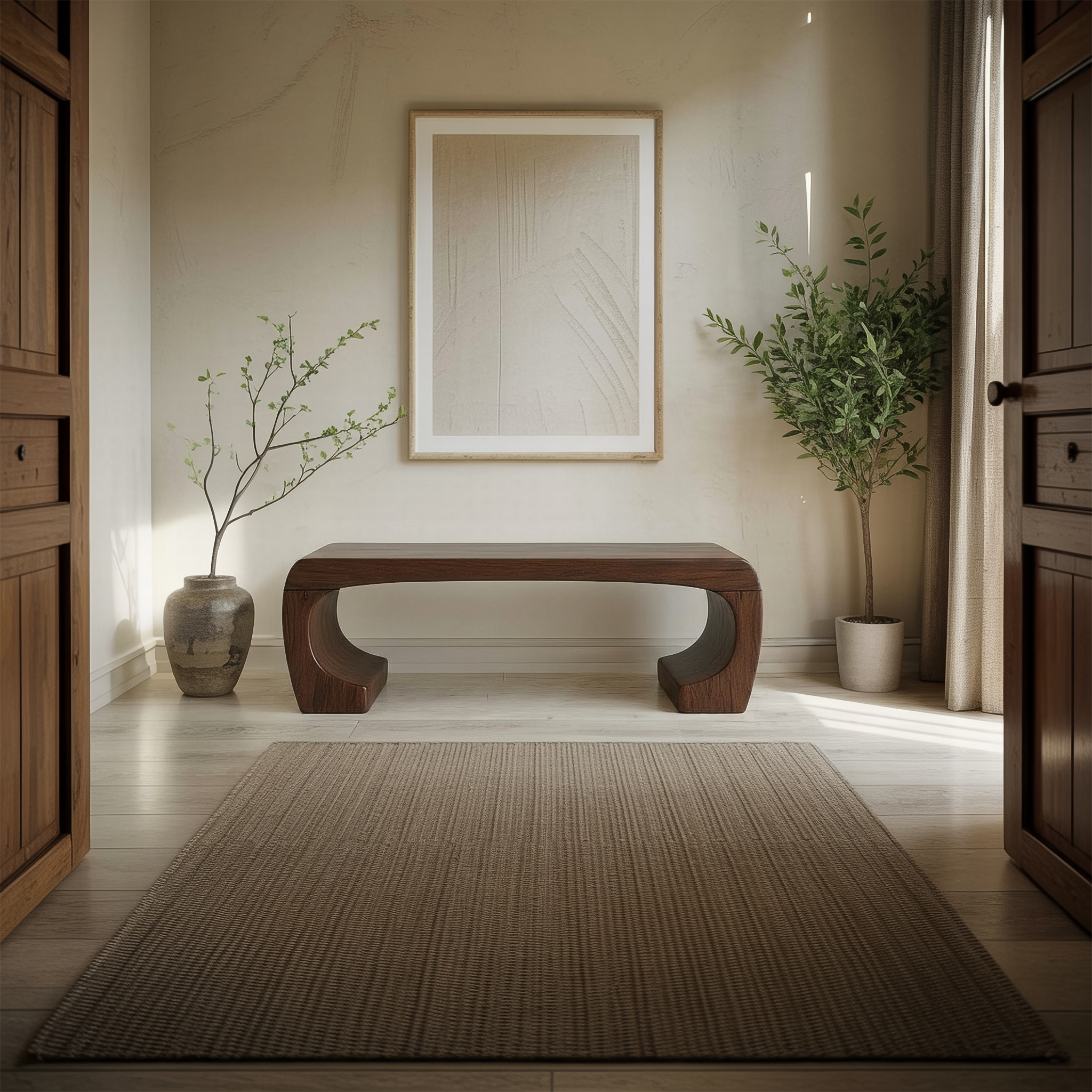 Mid Century Sculptural Bench For Living Room Or Entryway SINLSARS069