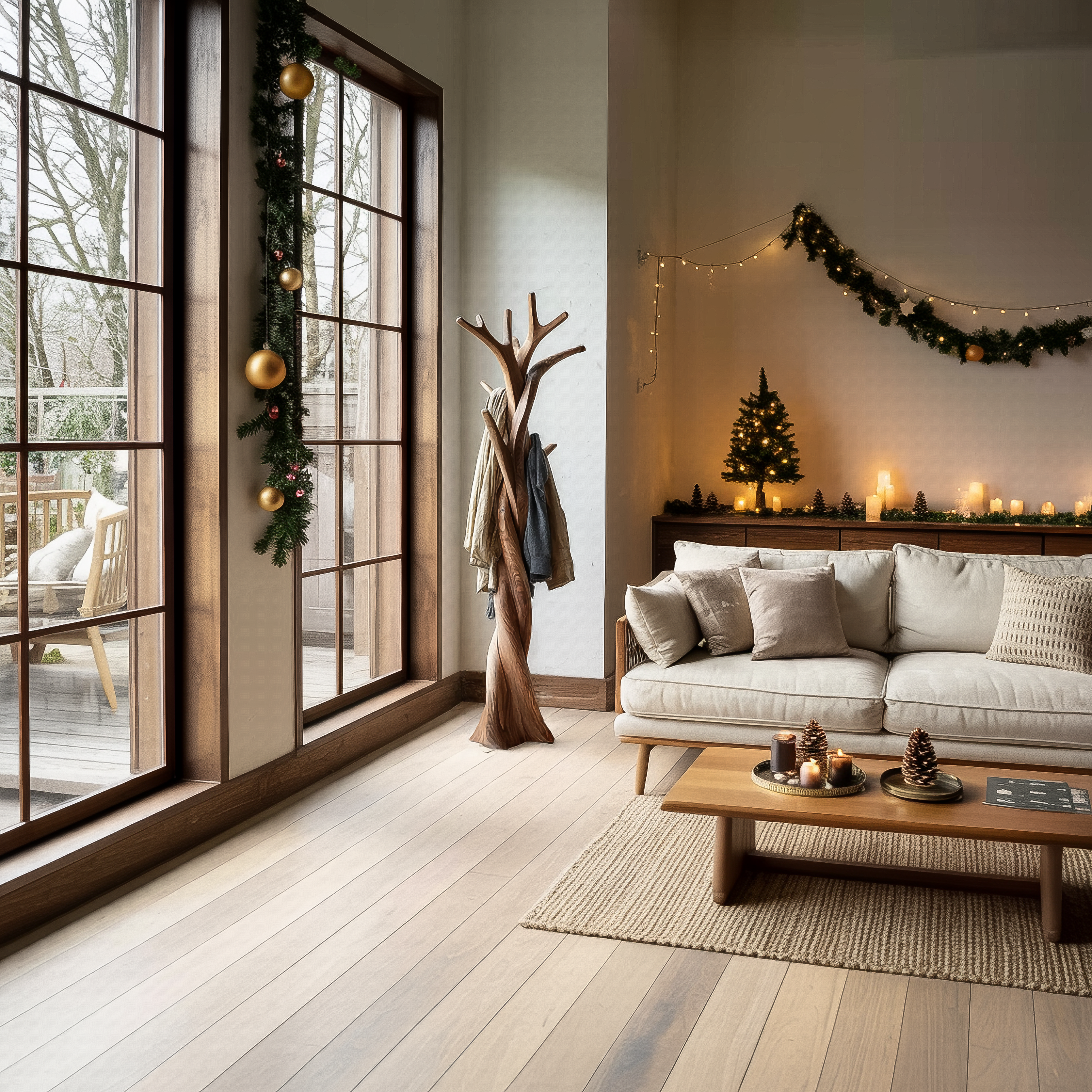 Rustic Twisted Tree Coat Rack Christmas Holiday Entryway Decor SINLSATCR079