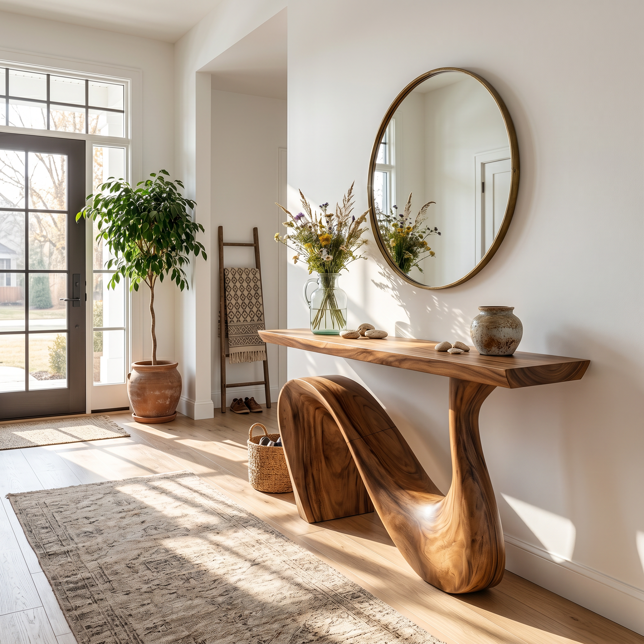 Modern Solid Wood Console Table For Living Room And Entryway Design SILDTTRCS047