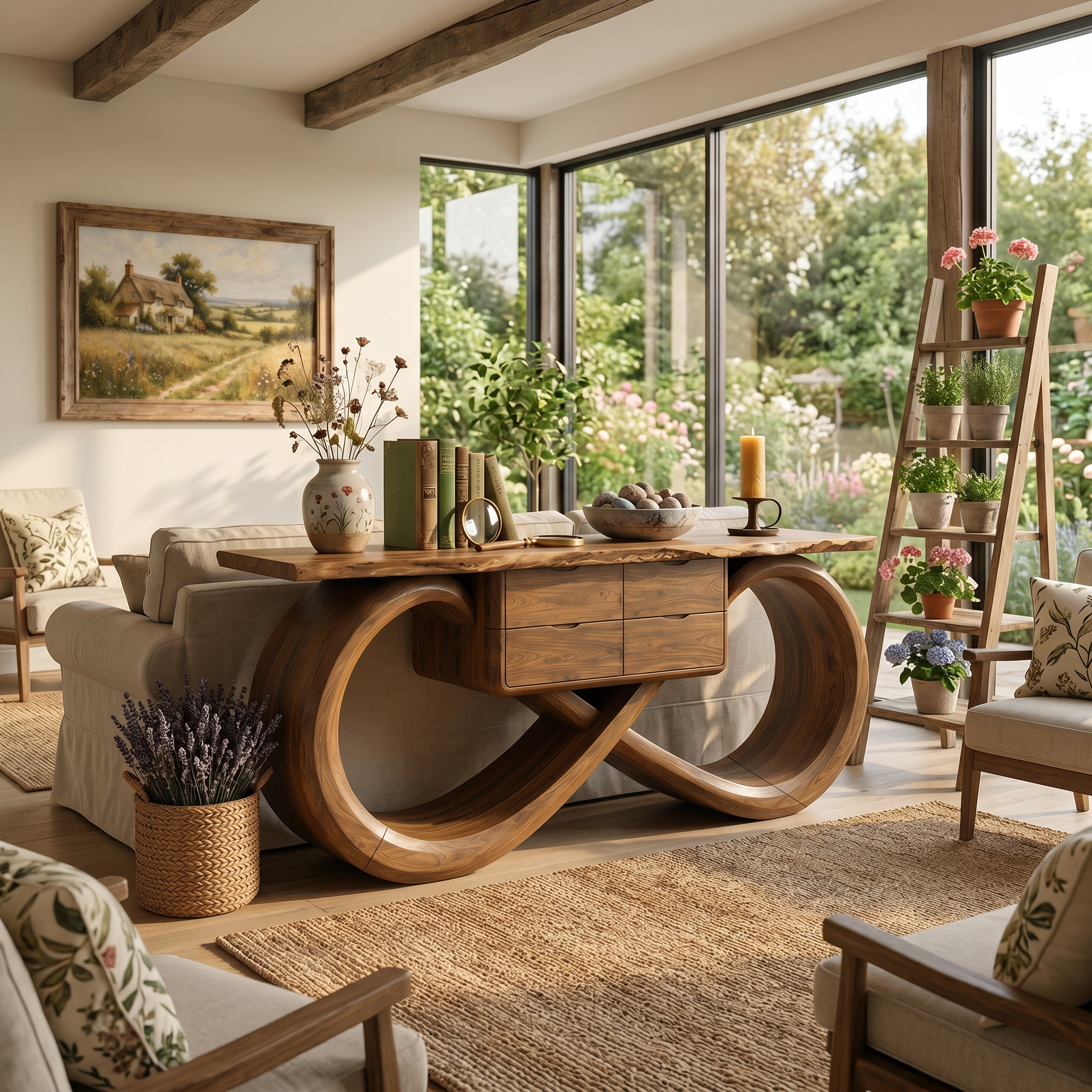 Organic Sculptural Console Table Contemporary Hallway SILDTTRCS105