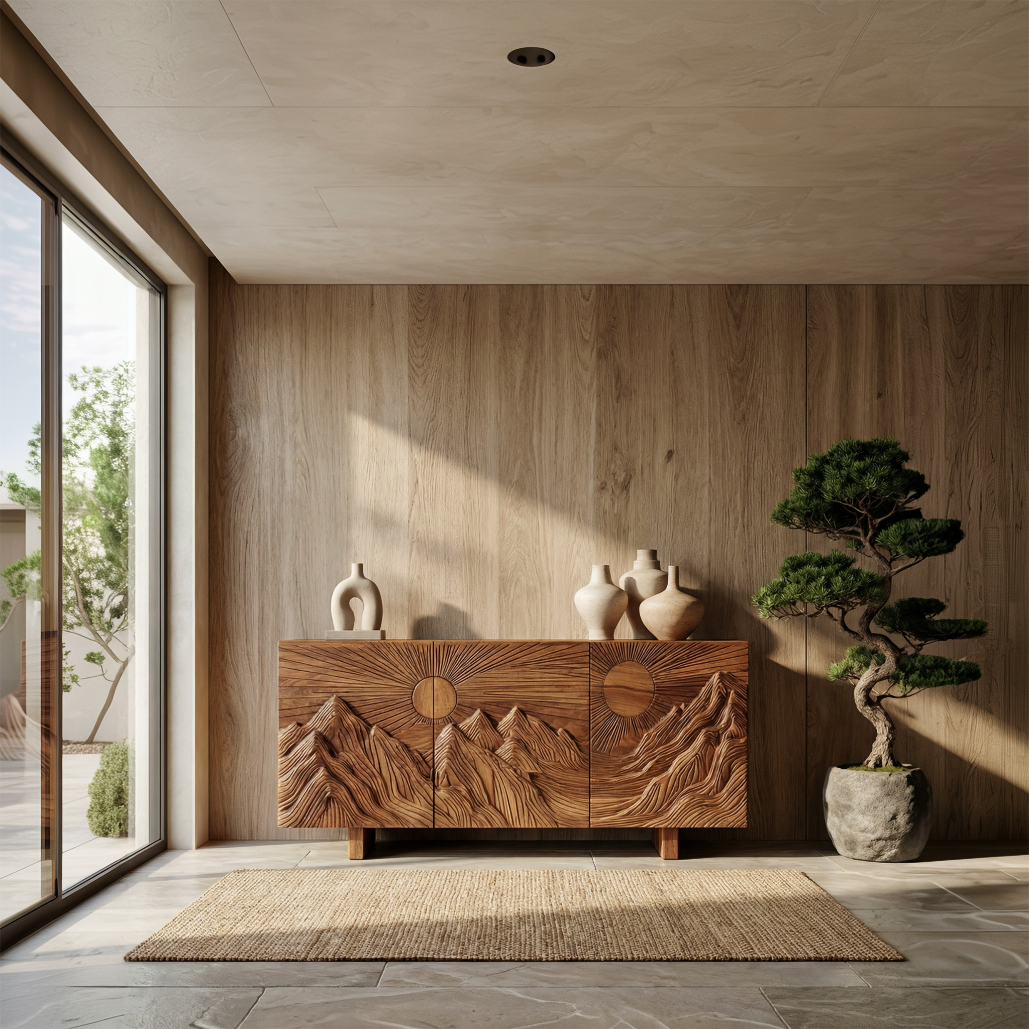 Rustic Artistic Storage Cabinet For Living Room And Apartment SINLSASC477