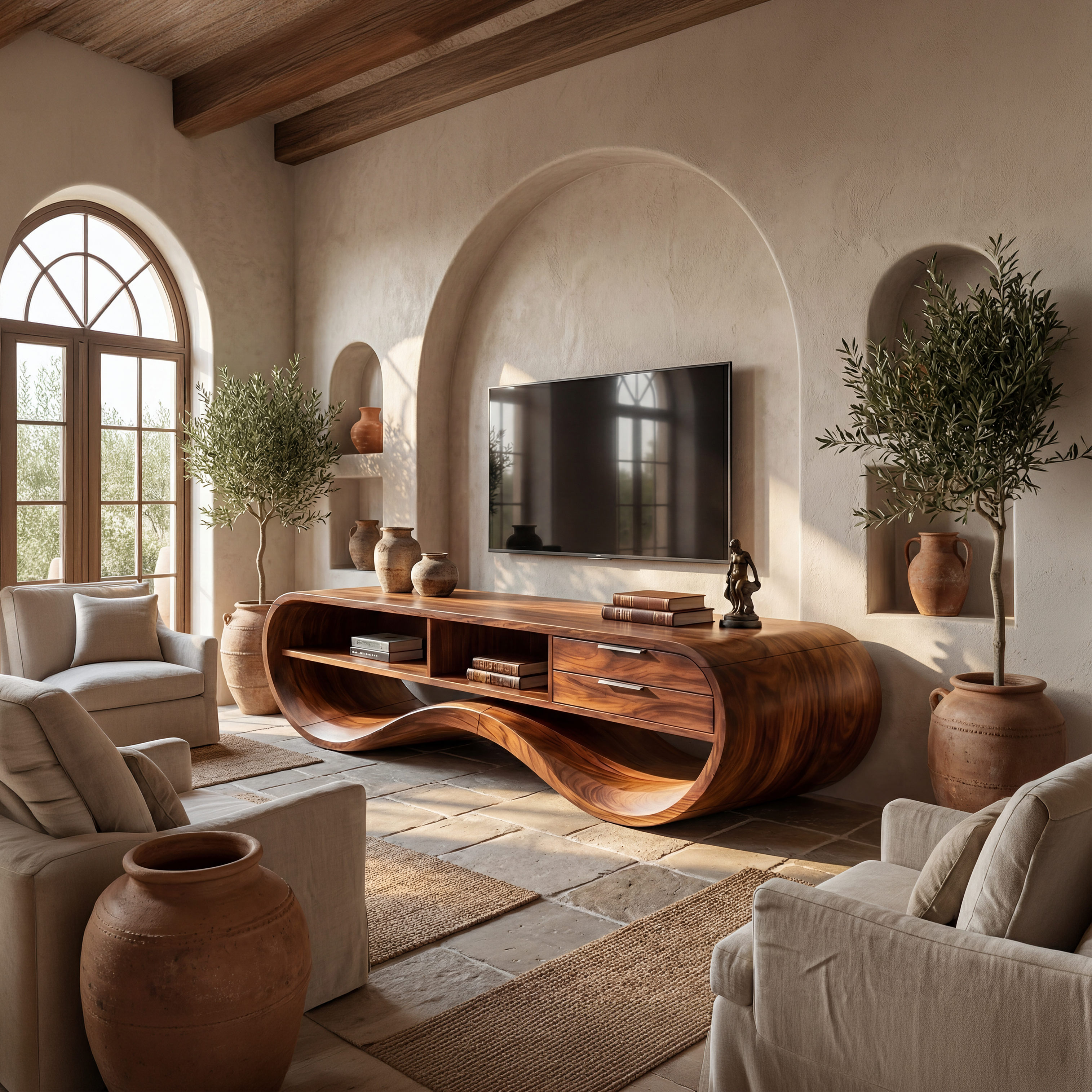 Modern Streamline TV Cabinet For Living Room Space SILDTTNTVC116