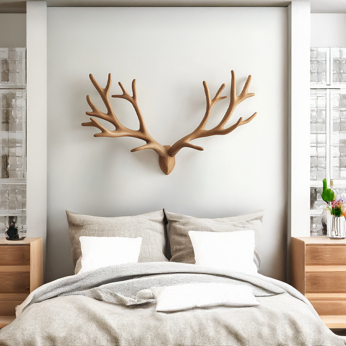 Rustic Deer Antler Wall Decor For Bedroom And Living Room SINLSATBW004