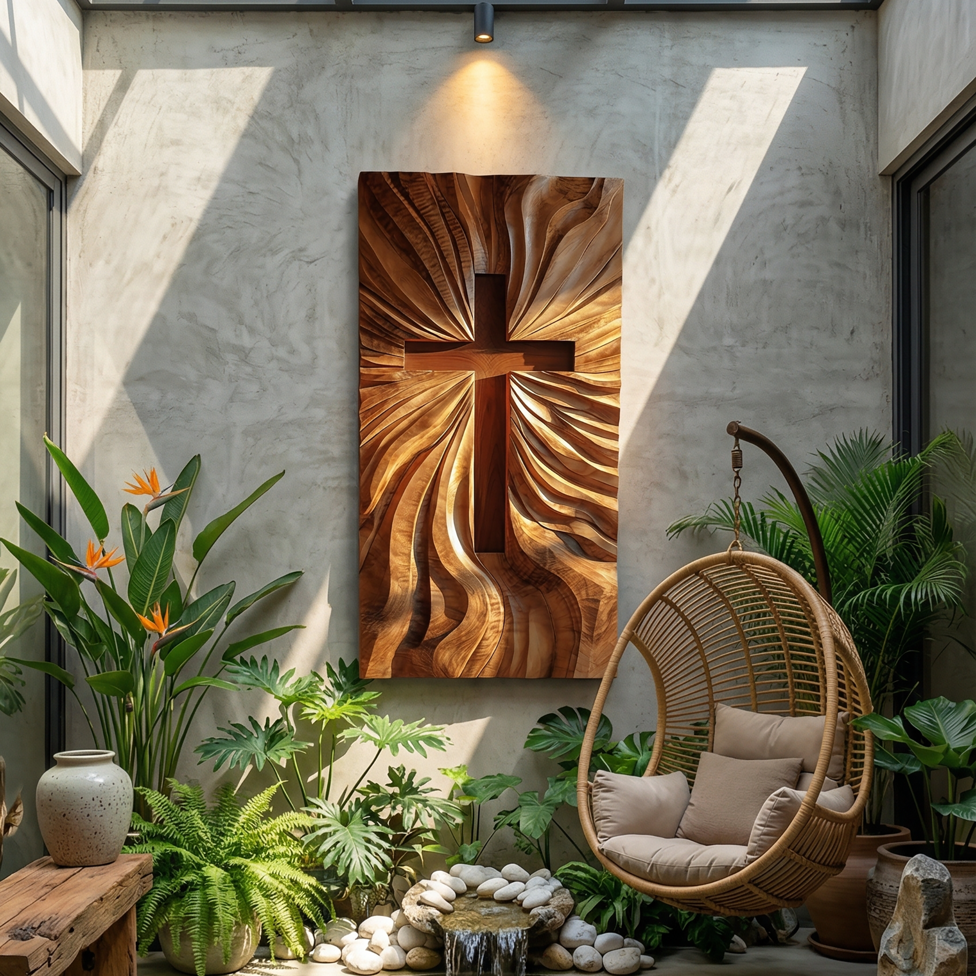 Luxury Illuminated Religious Wall Art For Modern Sacred Interior SILDTTRWA060