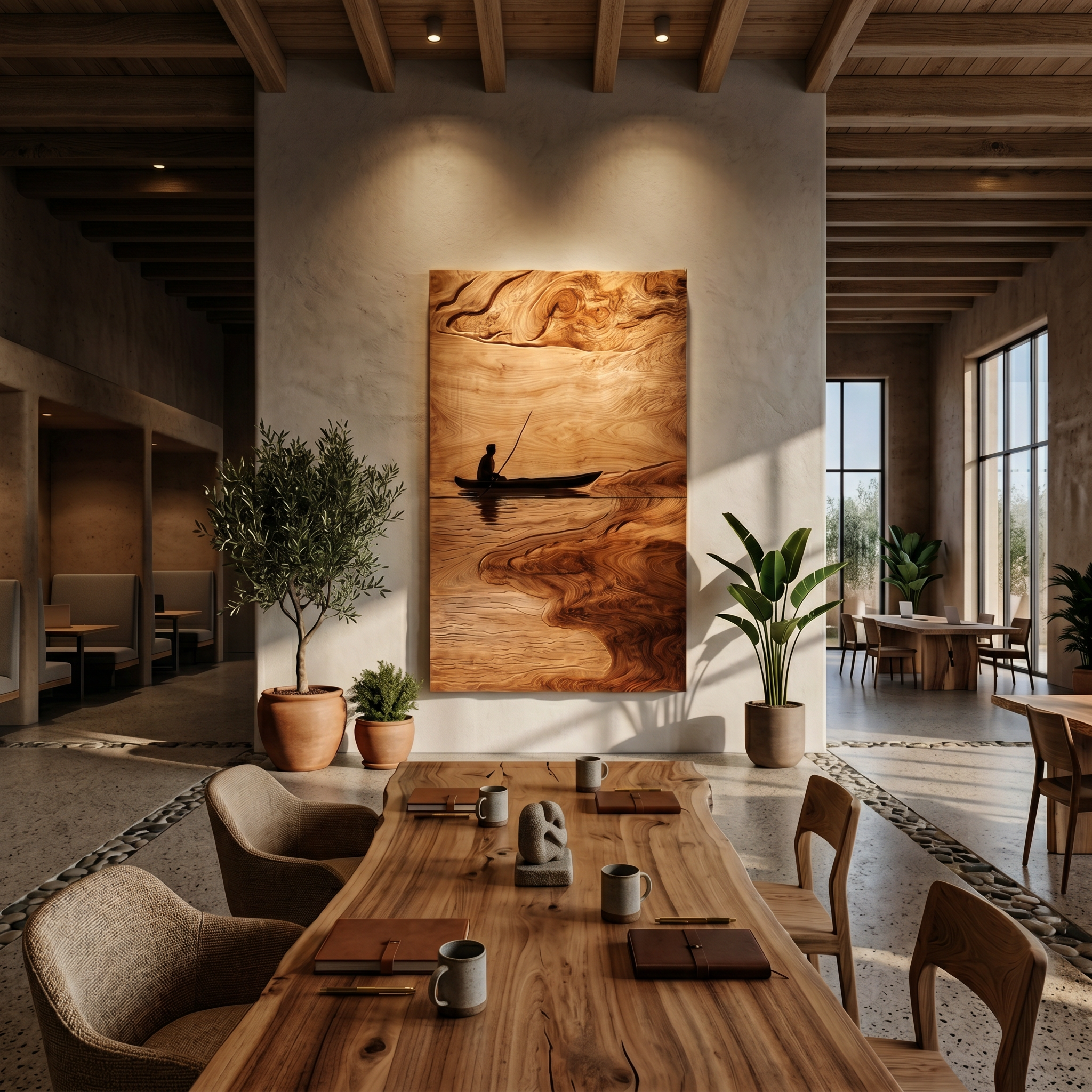 Contemporary Lake Wood Wall Art For Modern Rustic Living Room Decor SILDTTRWA095