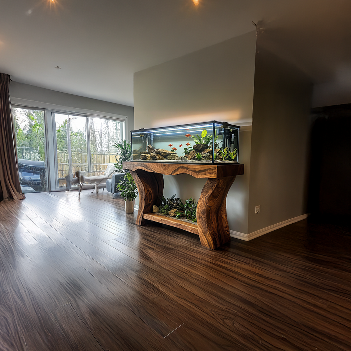 Rustic Organic Luxury Aquarium Stand Living Room Or Sunroom SINLSAWT011