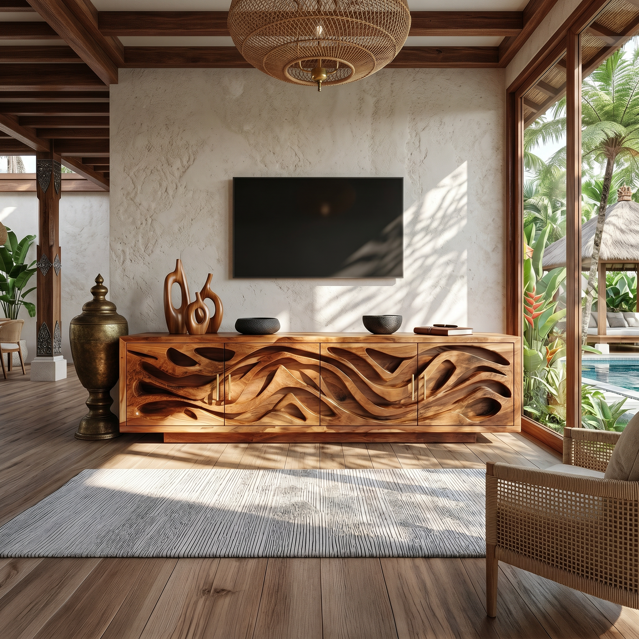 Mediterranean Coastal TV Stand For Santorini Style Bedroom SILDTTRTVC091