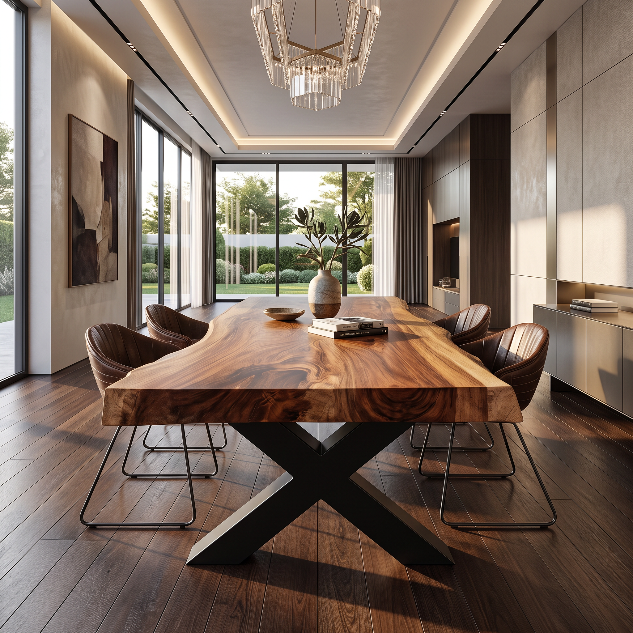 Kitchen Decor Handcrafted Live Edge Dining Table Premium SILDTTRDN031