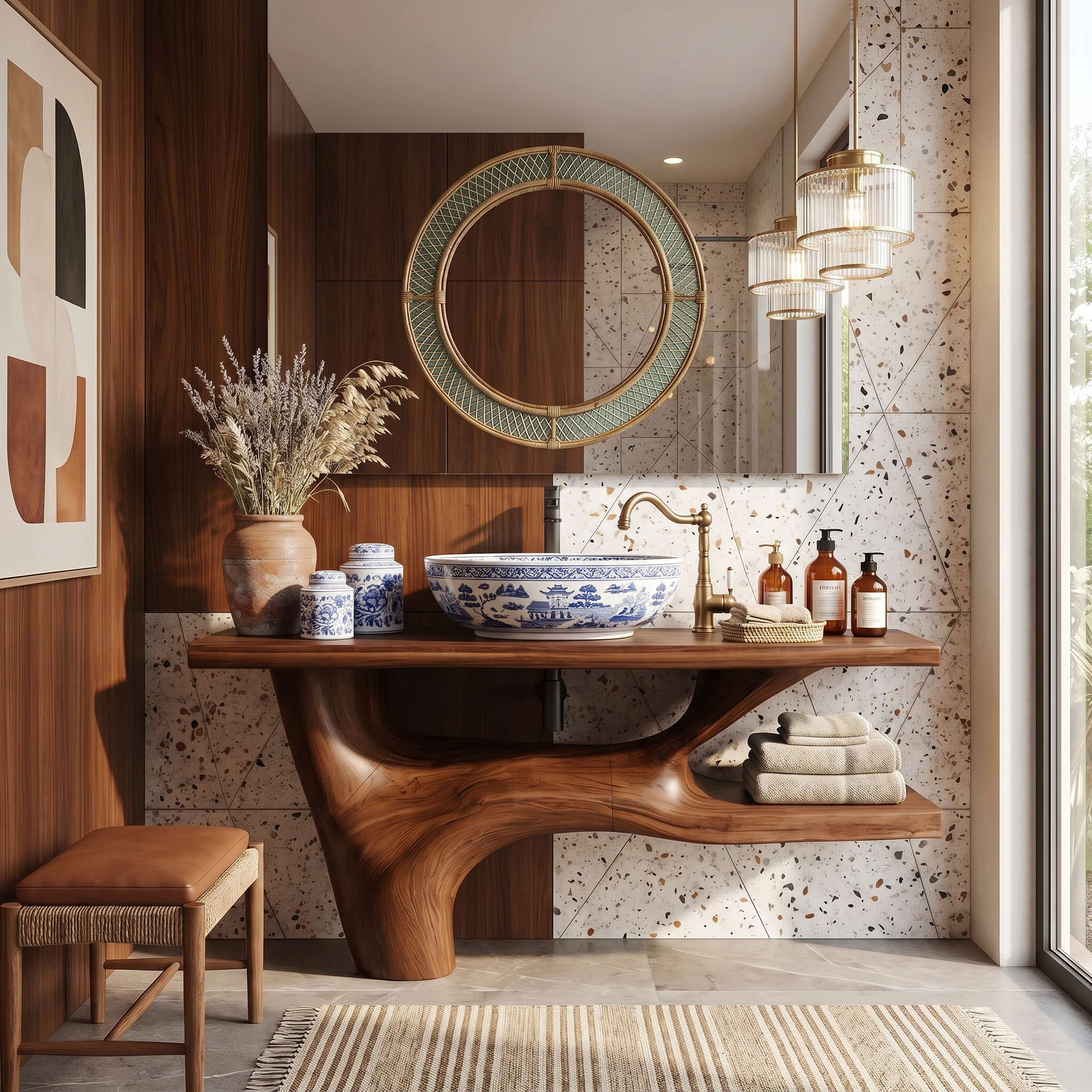 Handcrafted Solid Wood Vanity For Natural Interiors SILDTTRBRV002