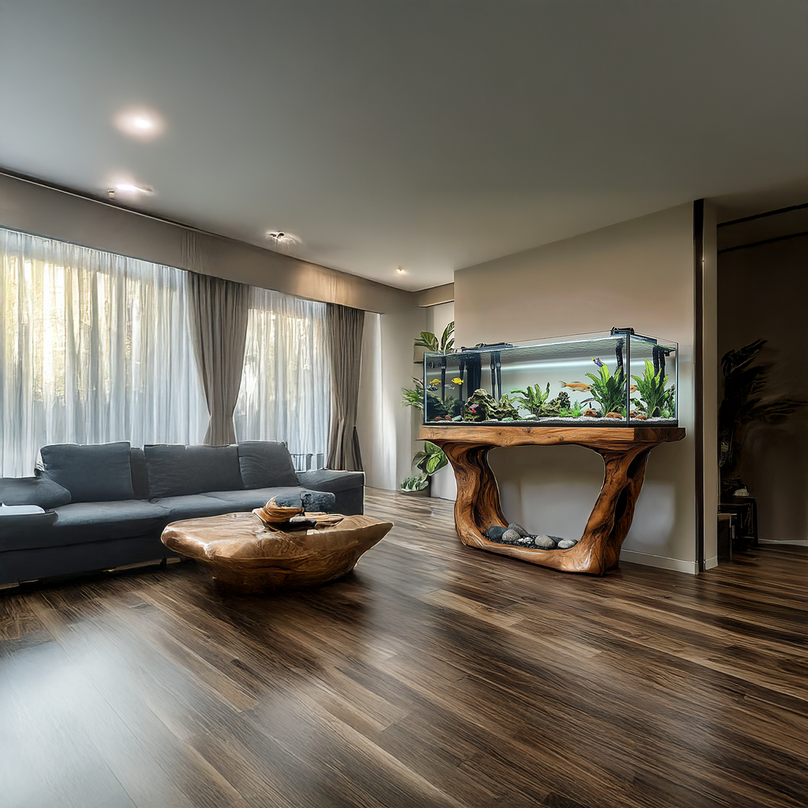 Rustic Organic Aquarium Stand Minimal Living Room Or Bedroom SINLSAWT012