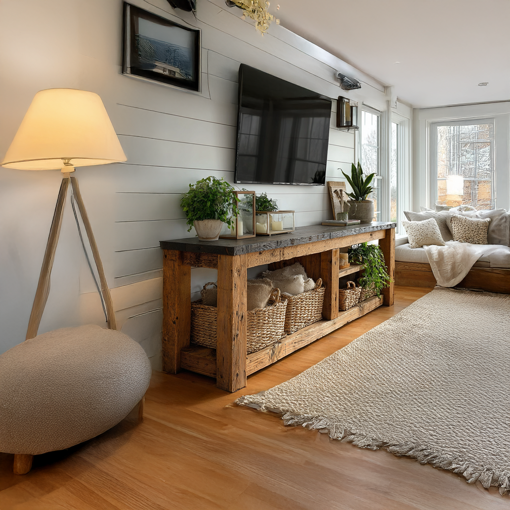 Rustic TV Console Table Living Room SINLSACS101