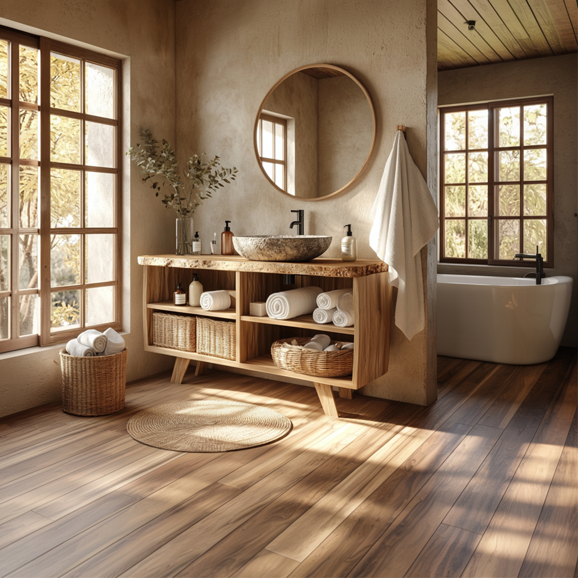 Rustic Bathroom Vanity Thick Wood Bathroom Aesthetic SINLSABRV236