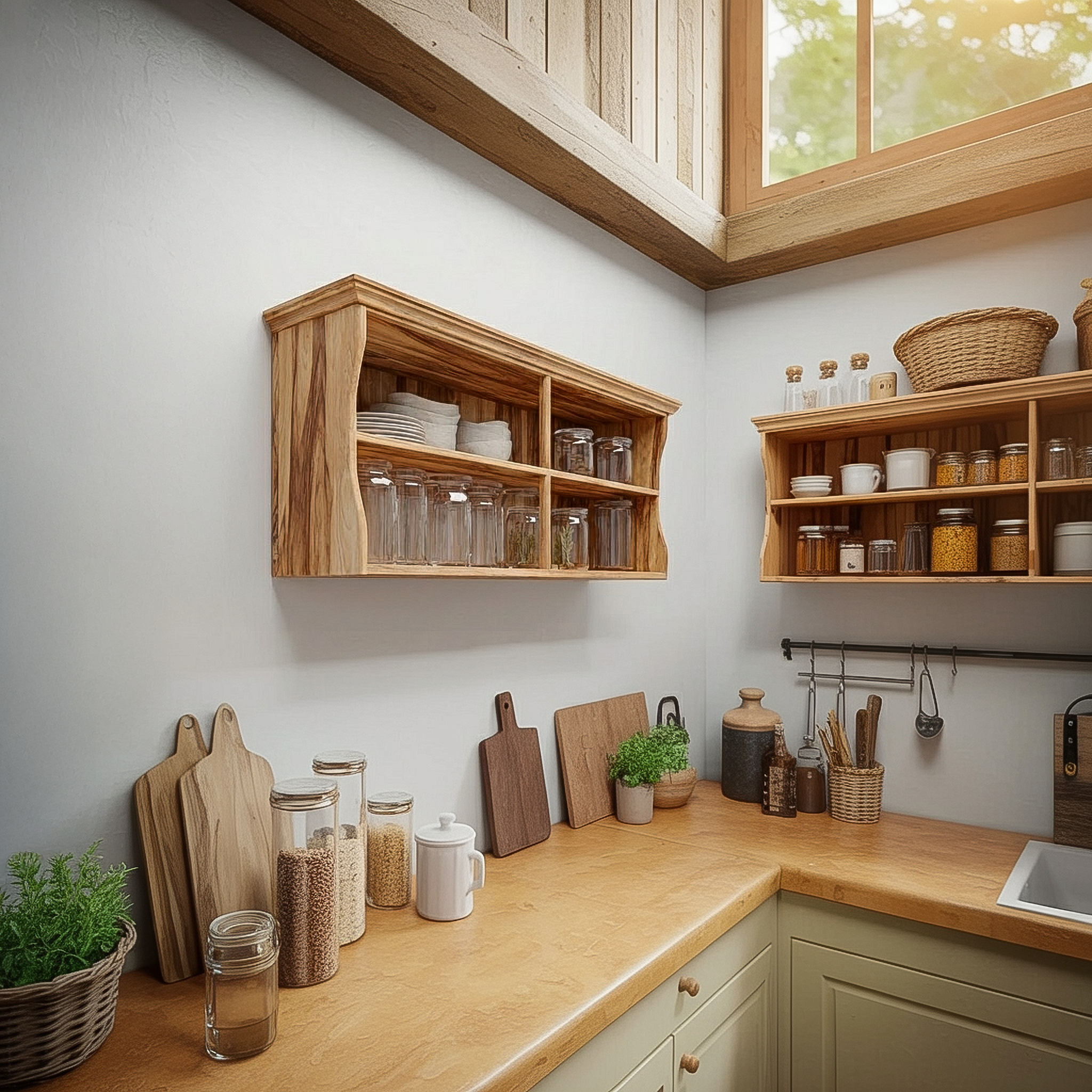 Rustic Kitchen Wall Cabinet For Cooking Or Storage Area SINLSAKC011