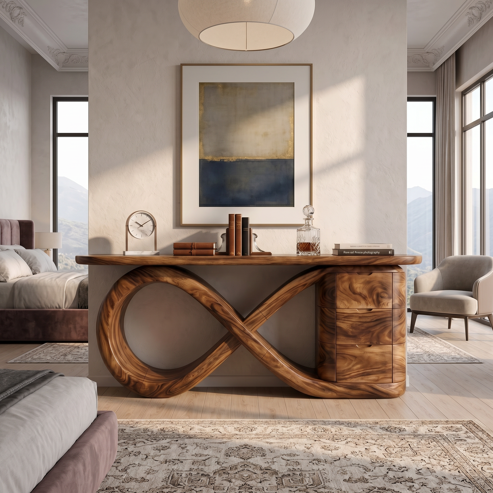 Modern Wave Base Console Table Luxury Bedroom SILDTTRCS112