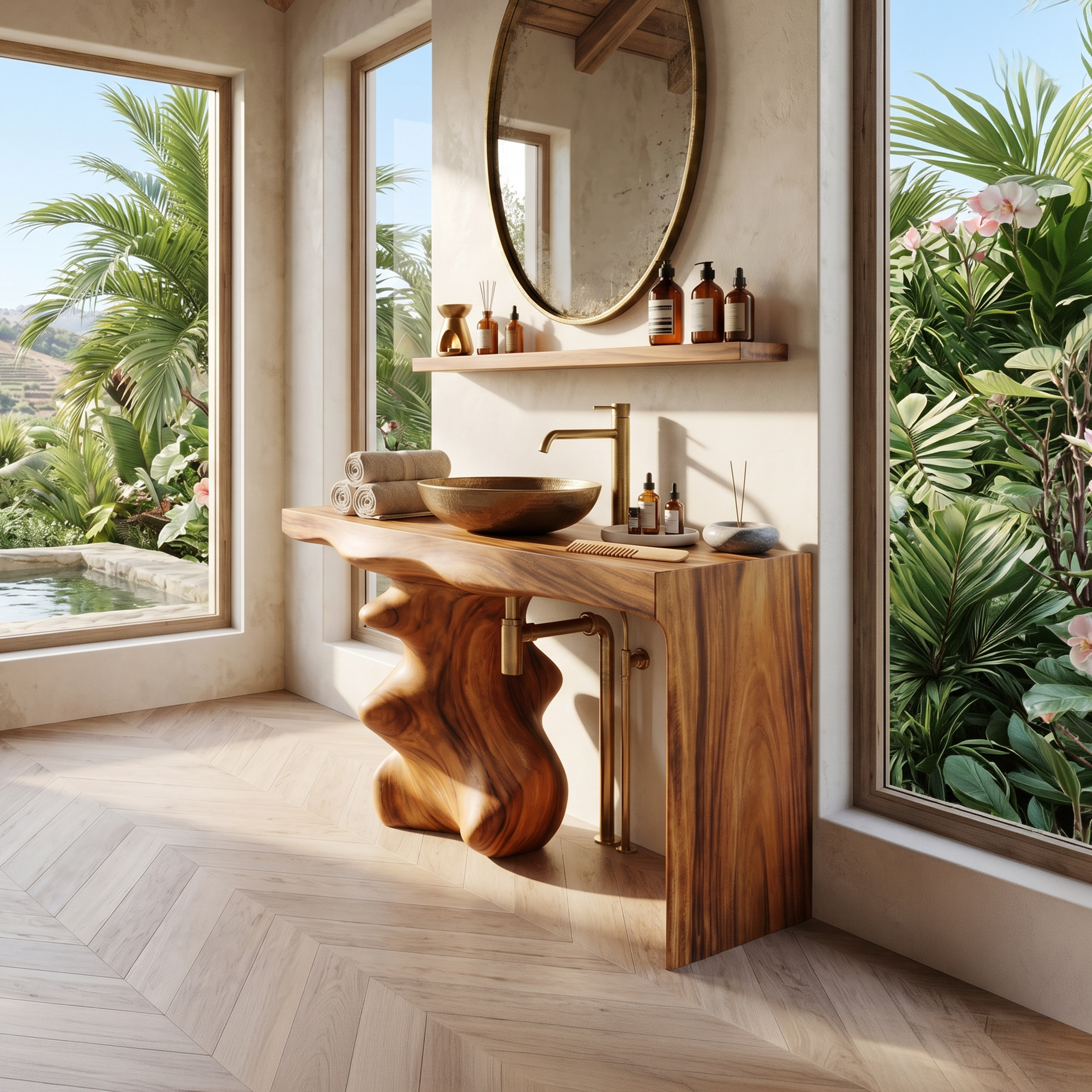 Mid Century Vanity For Organic Bathroom Interiors SILDTTNBRV012