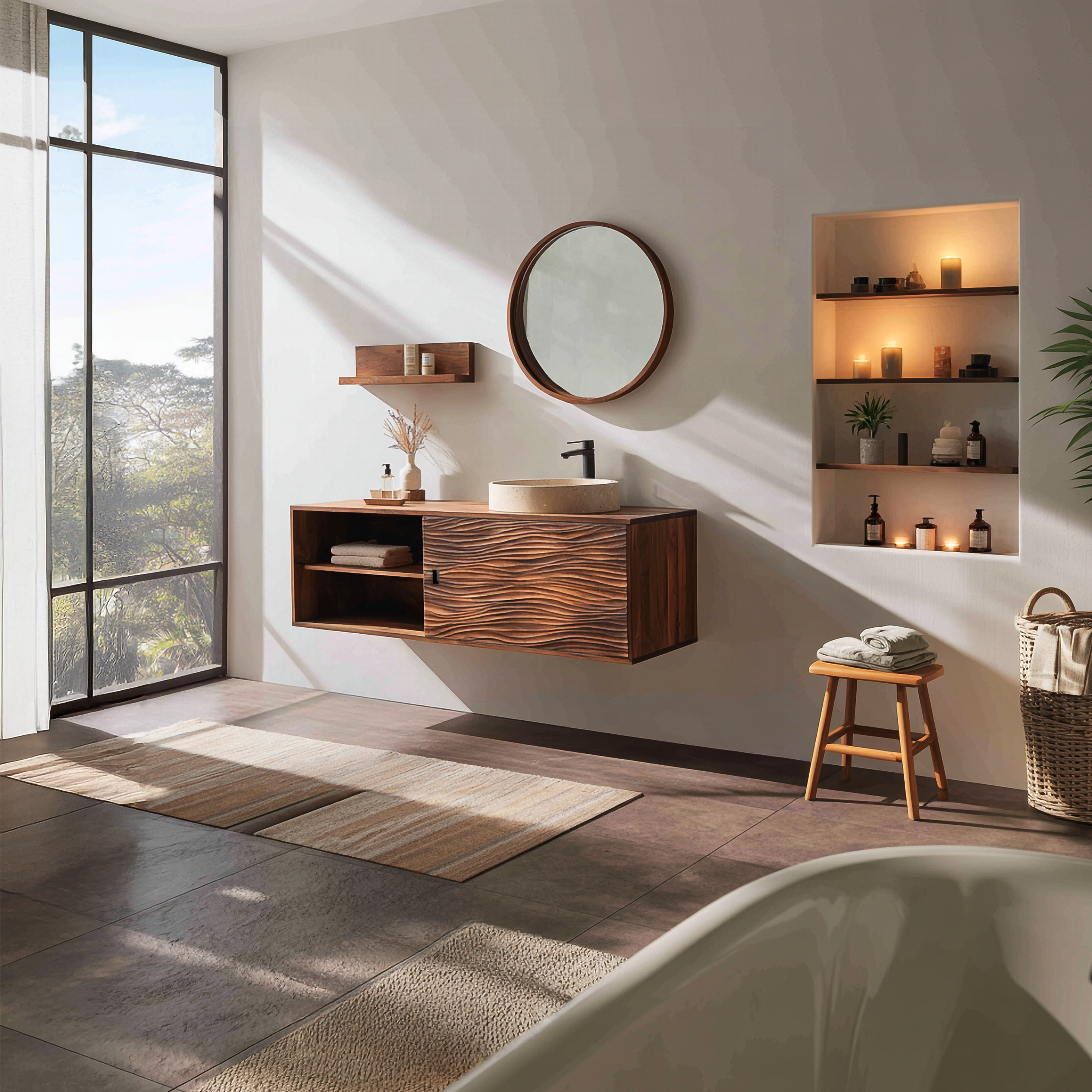 Rustic Cabinet Bathroom Vanity Contemporary Bathroom SINLSABRV238