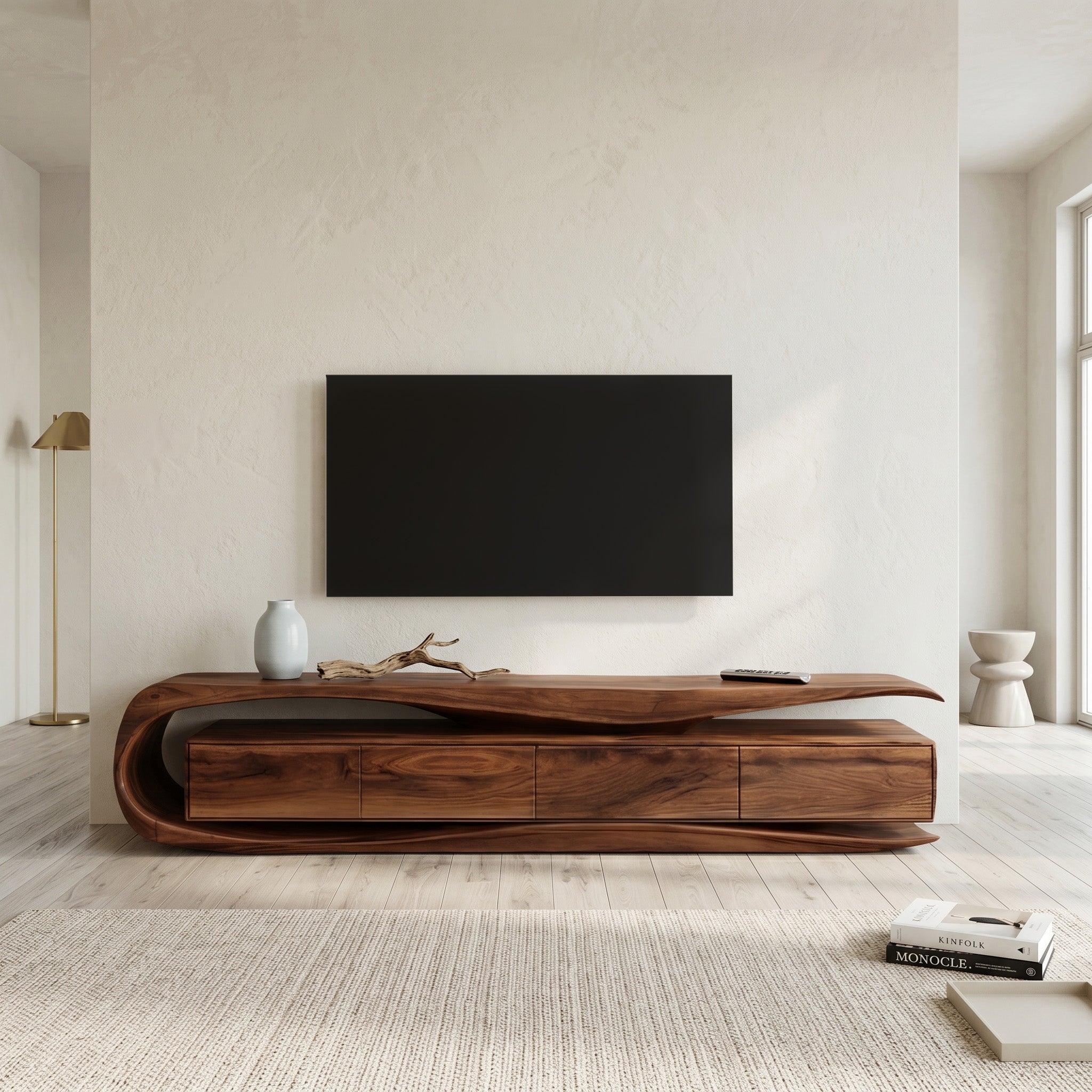 Modern Organic TV Console For Living Room Interior SITHHNTVC034