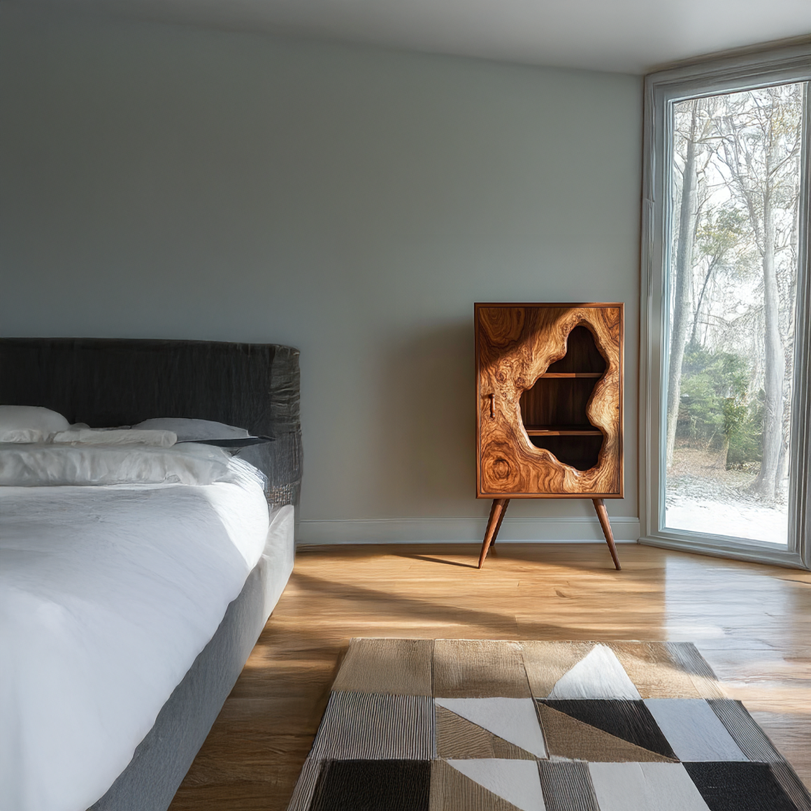 Mid Century Artistic Wood Cabinet Living Room Or Study Room SINLSASC246