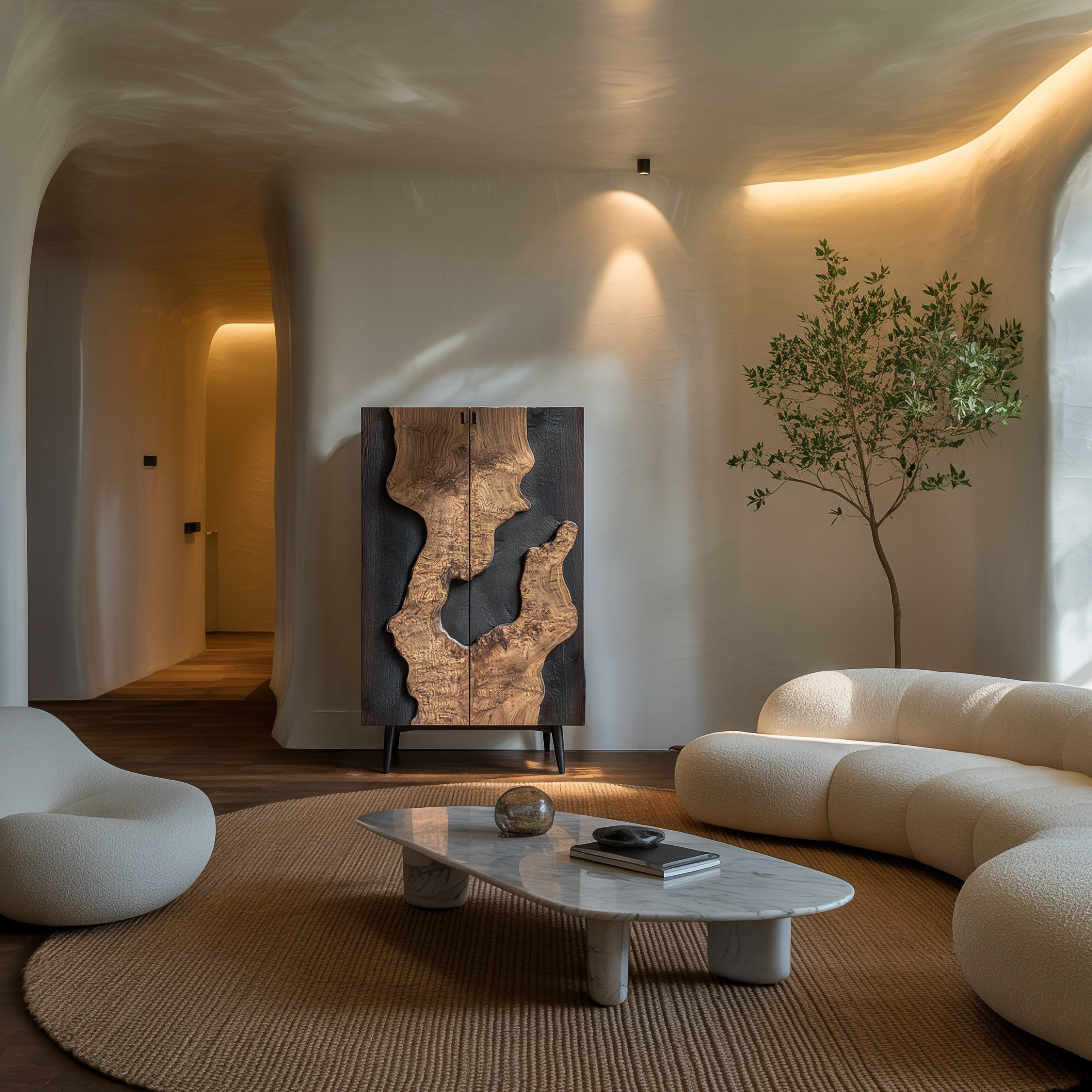 Organic Modern Display Storage Cabinet For Living Room And Hallway SINLSASC360