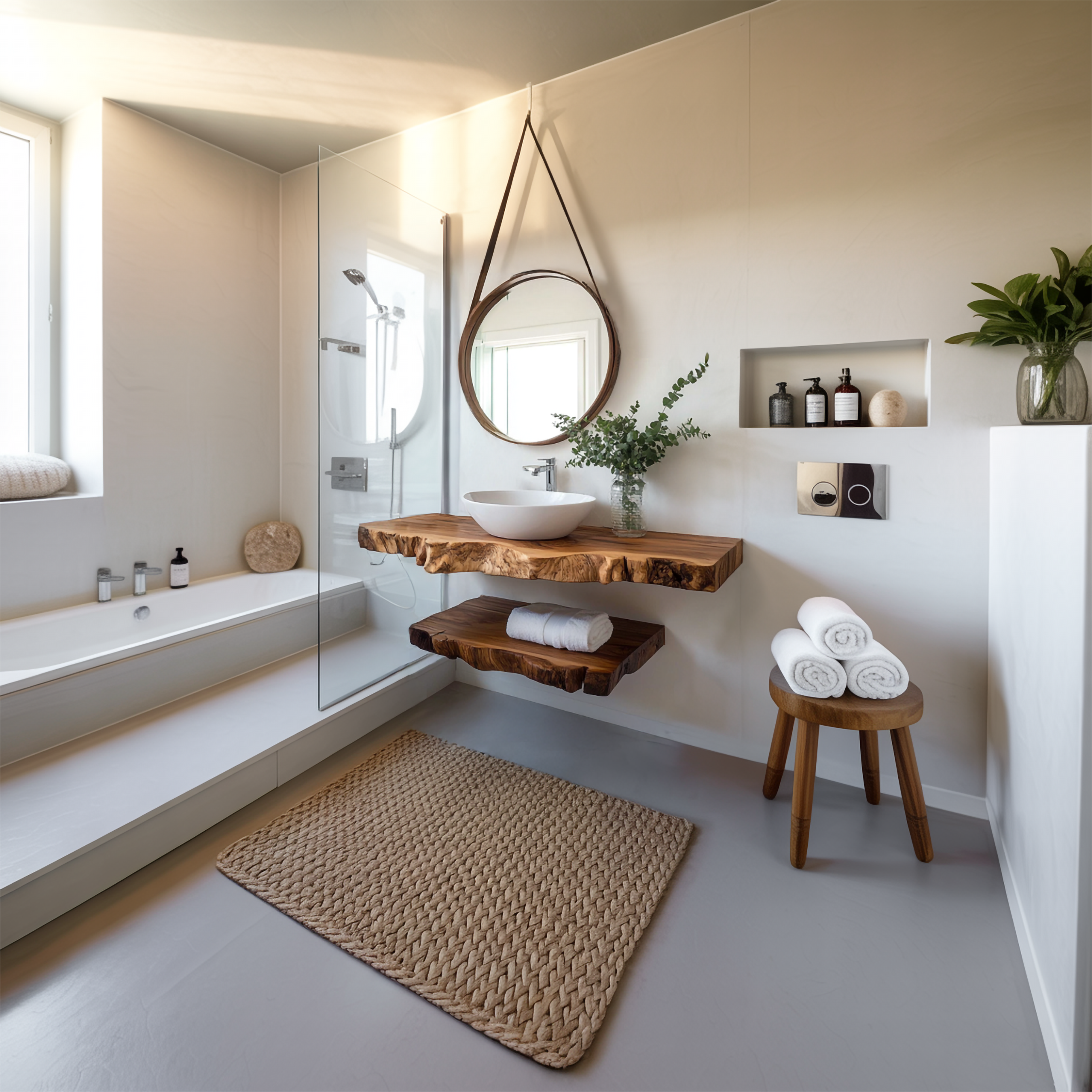 Rustic Bathroom Vanity Shelf Textured Wood Bathroom Decor SINLSABRV242