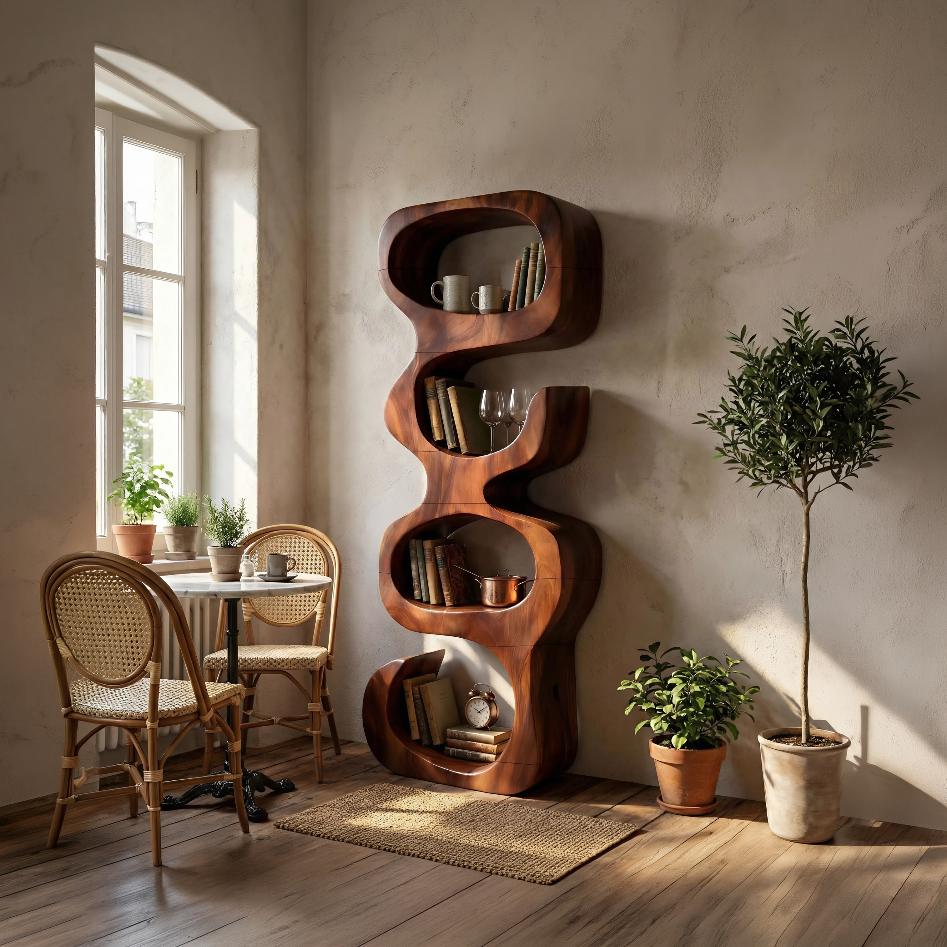 Farmhouse Decorative Bookcase Display Organizer For Living Room SILDTTNBS018