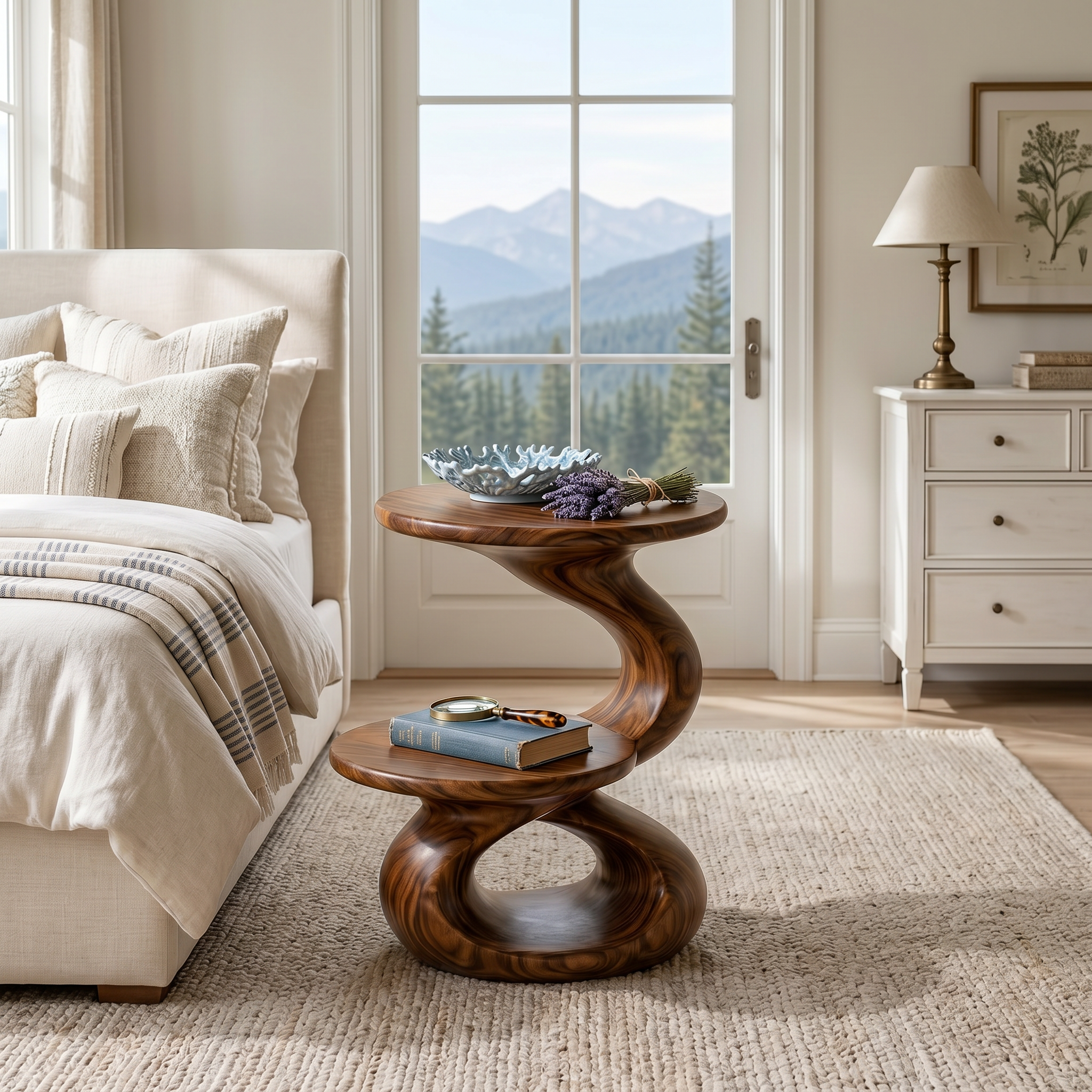 Minimalist Open Shelf Side Table Coastal Villa SILDTTRSTA018