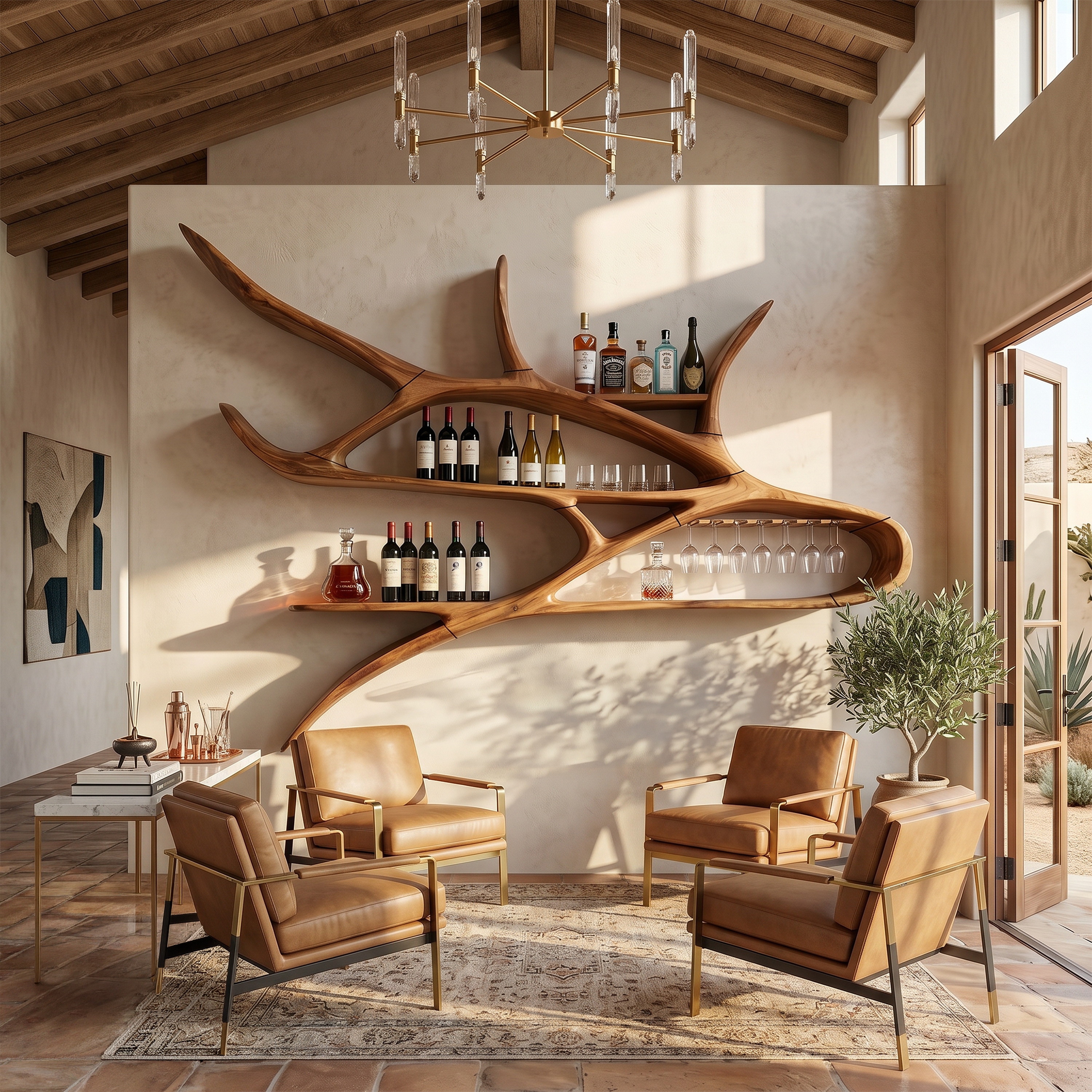 Modern Wall Wine Rack For Studio Apartment Wine Showcase SILDTTRWH061
