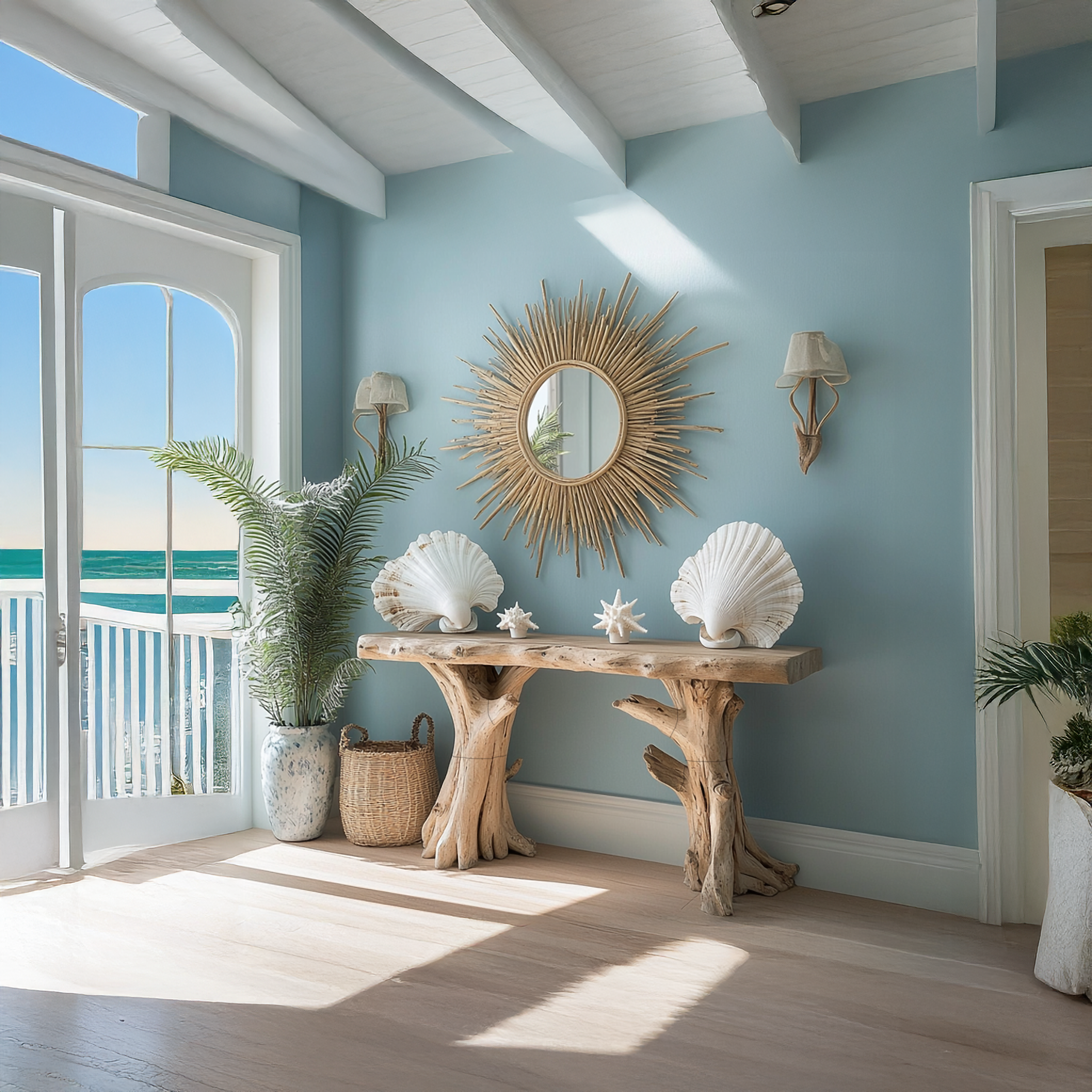 Coastal Driftwood Console Table Natural Tree Trunk Legs SINLSACS062