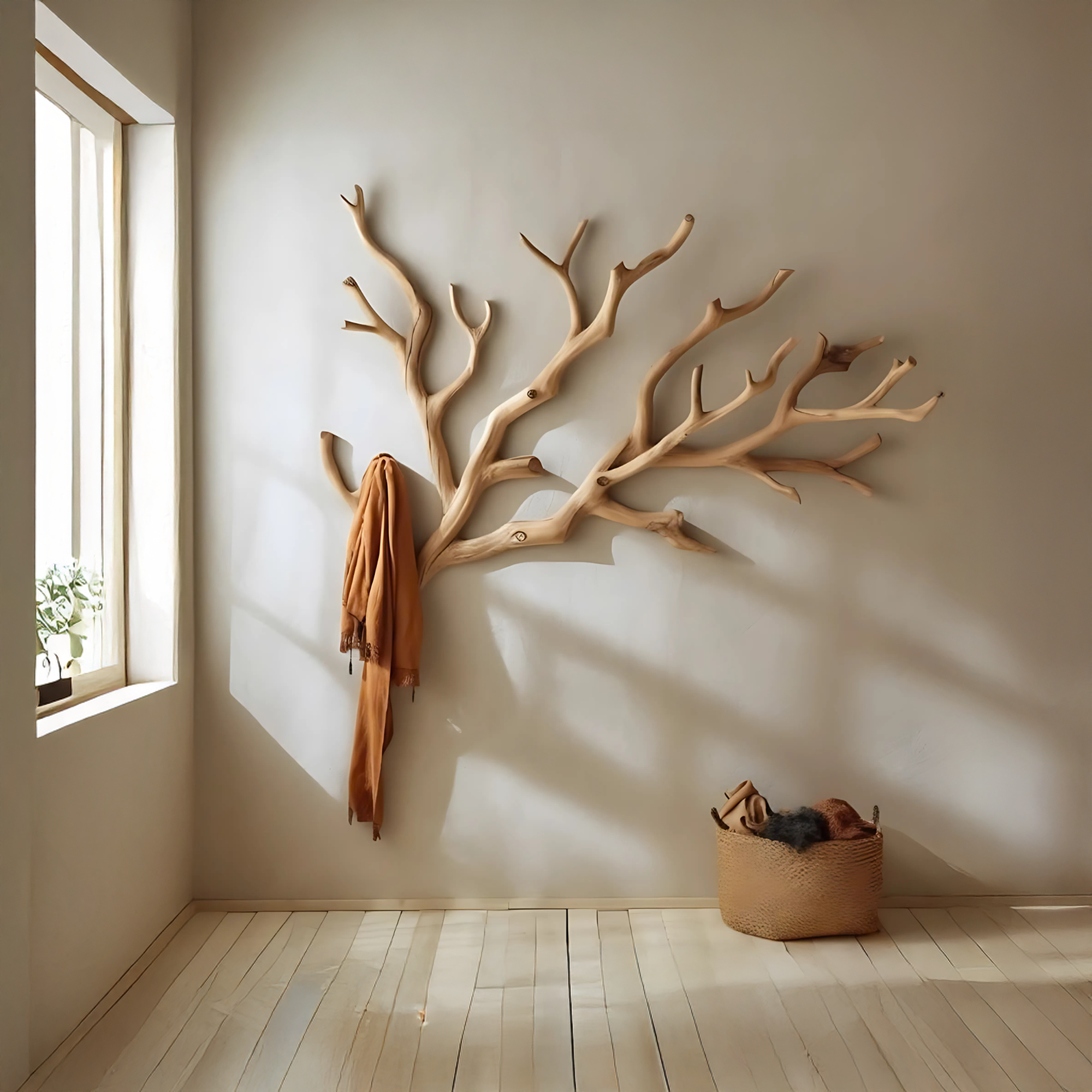 Custom Wood Coat Rack Driftwood Hanging Clothes SINLTCR005