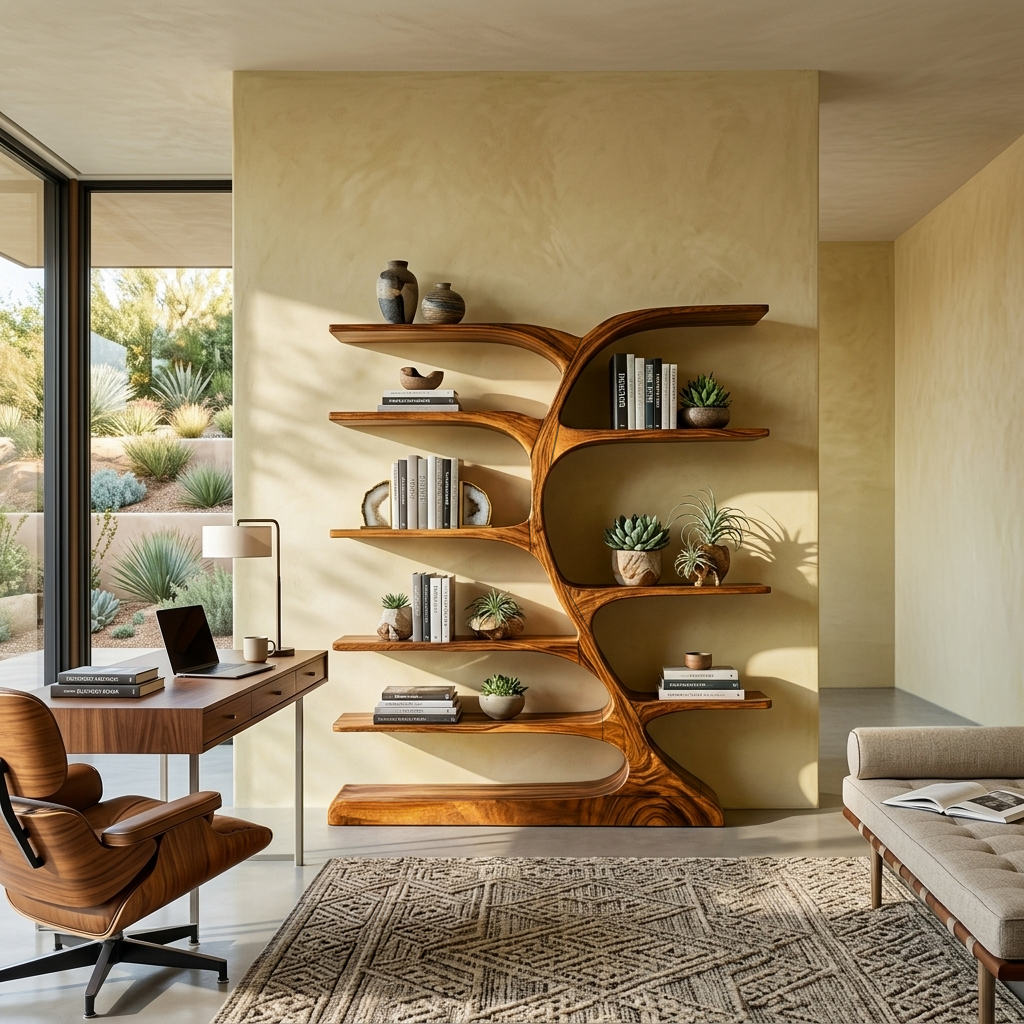Organic Curved Bookshelf For Open Space RTTHTTBS051