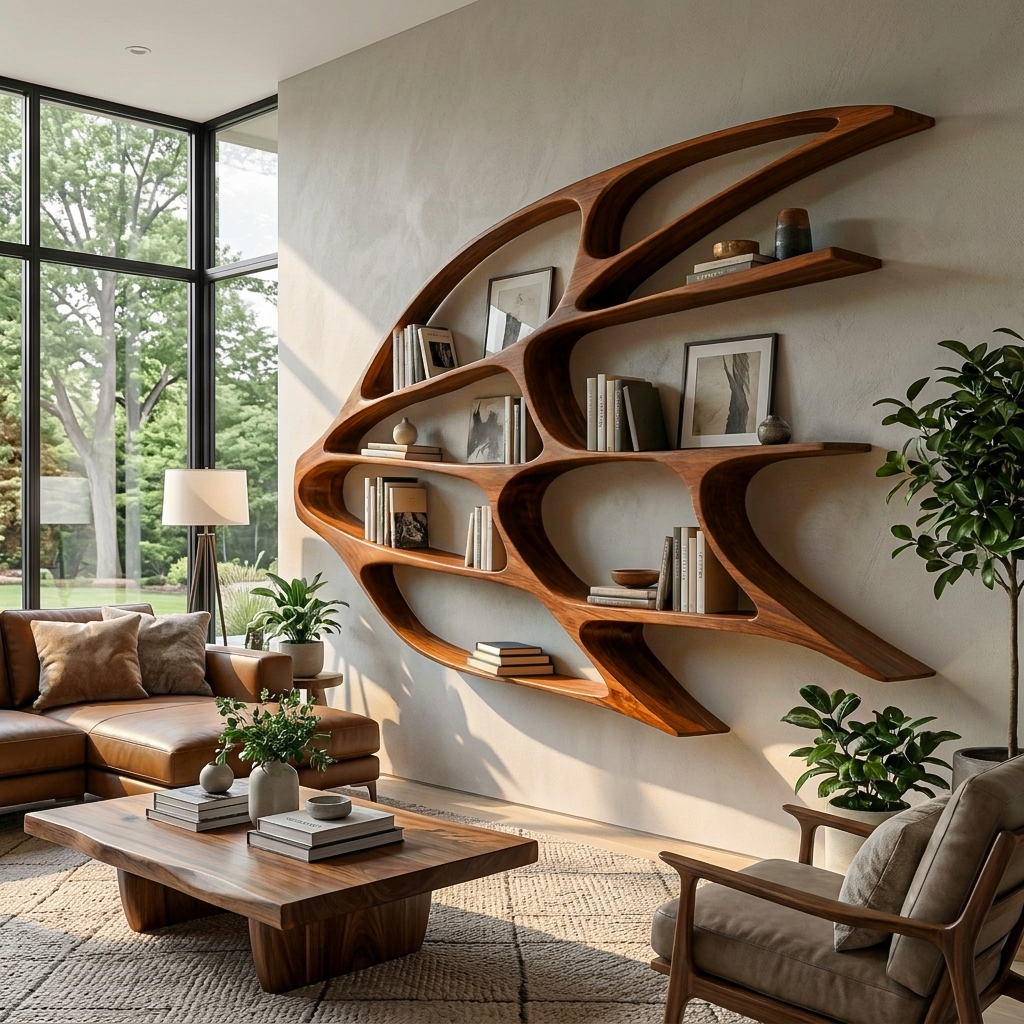 Handmade Wooden Wall Mounted Bookshelf For Home Living RTTHTTBS142