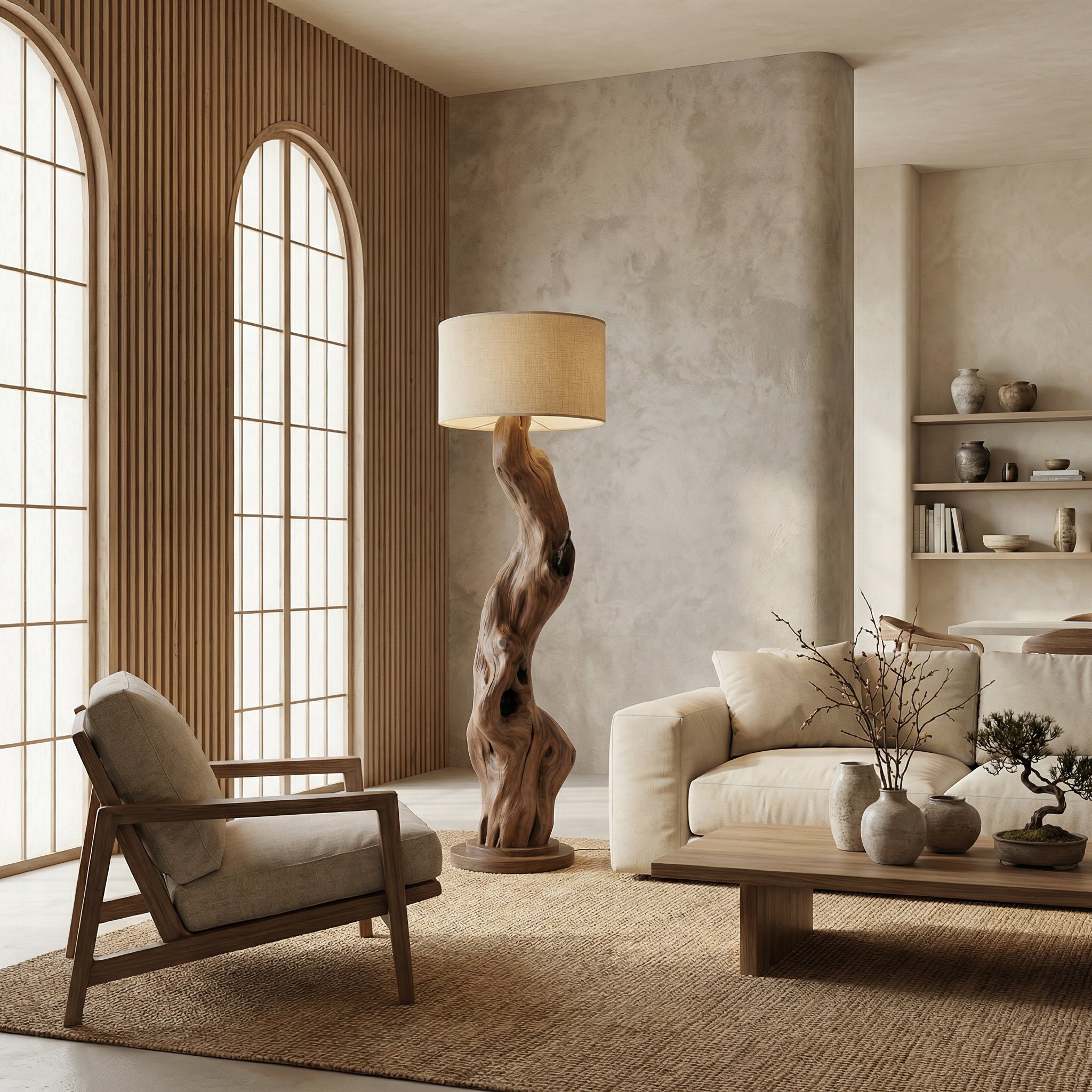 Modern Wooden Standing Floor Lamp For Bedroom And Living Room SINLSAFLP059