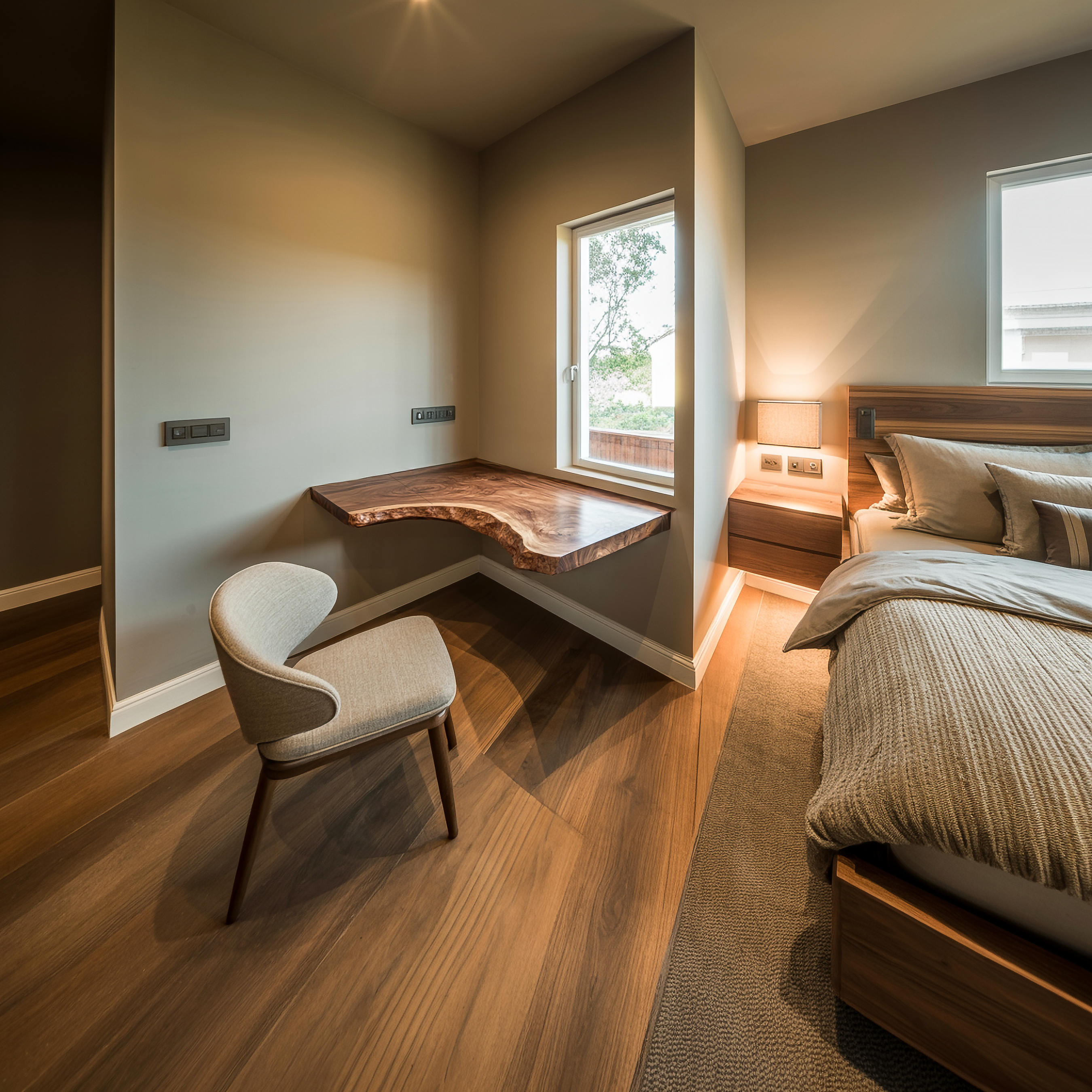 Rustic Live Edge Floating Desk Home Office Or Bedroom SINLSAFL351