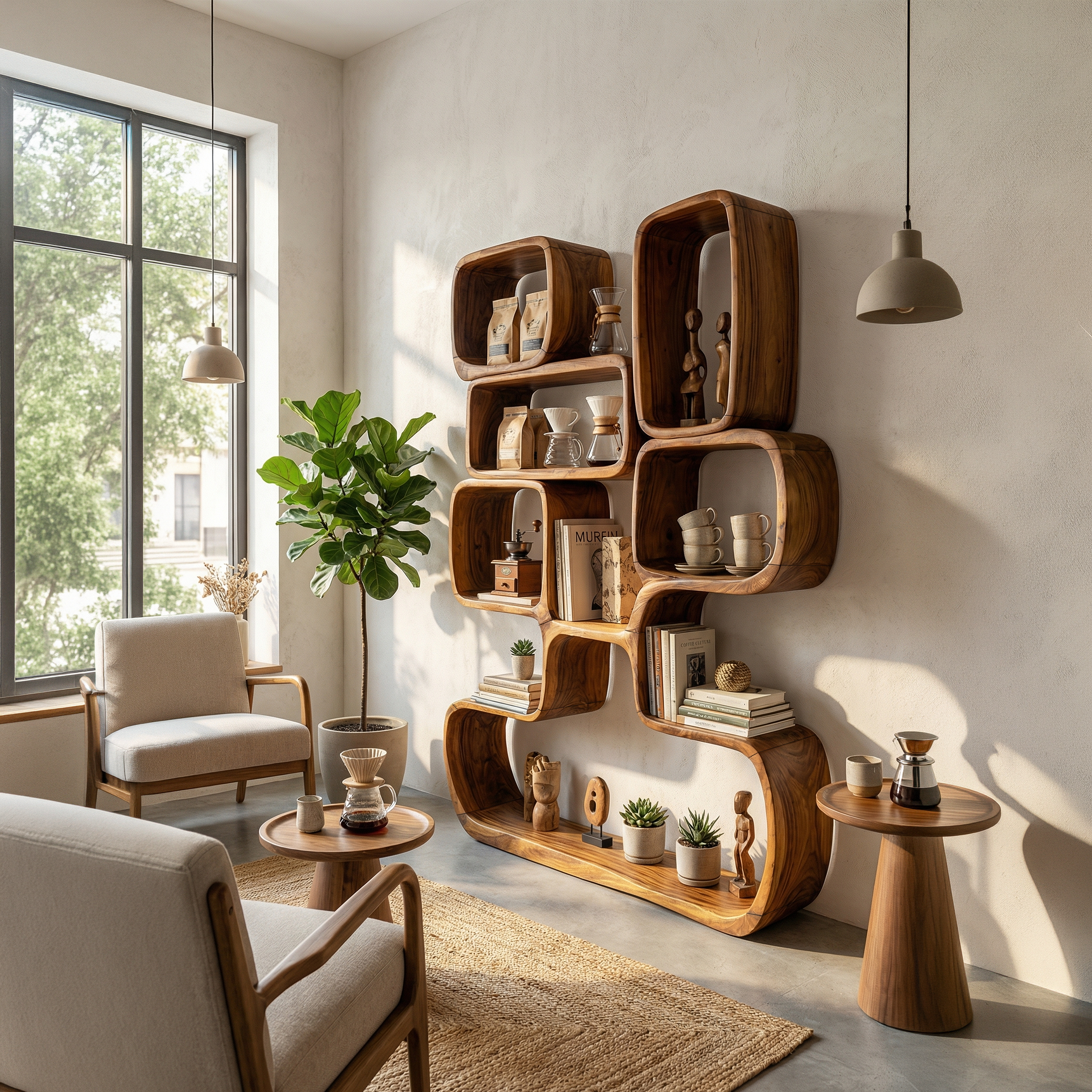 Modern Artistic Bookshelf Living Room Corner SILDTTRBS020