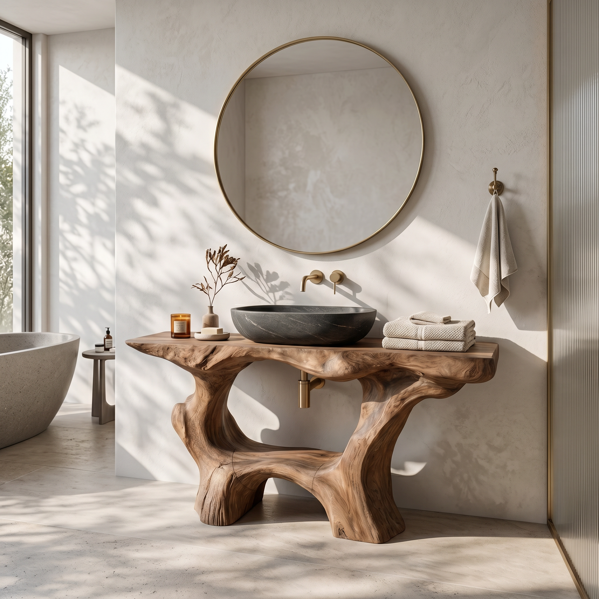 Farmhouse Solid Wood Vanity For Rustic Bathroom SILDTTRBRV001