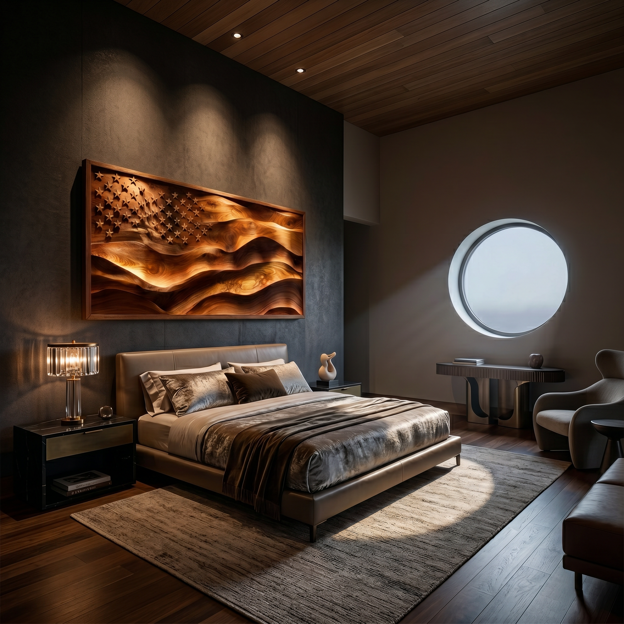 Serene Tree Landscape Wood Wall Art Luxury Penthouse Interior Decor SILDTTRWA110